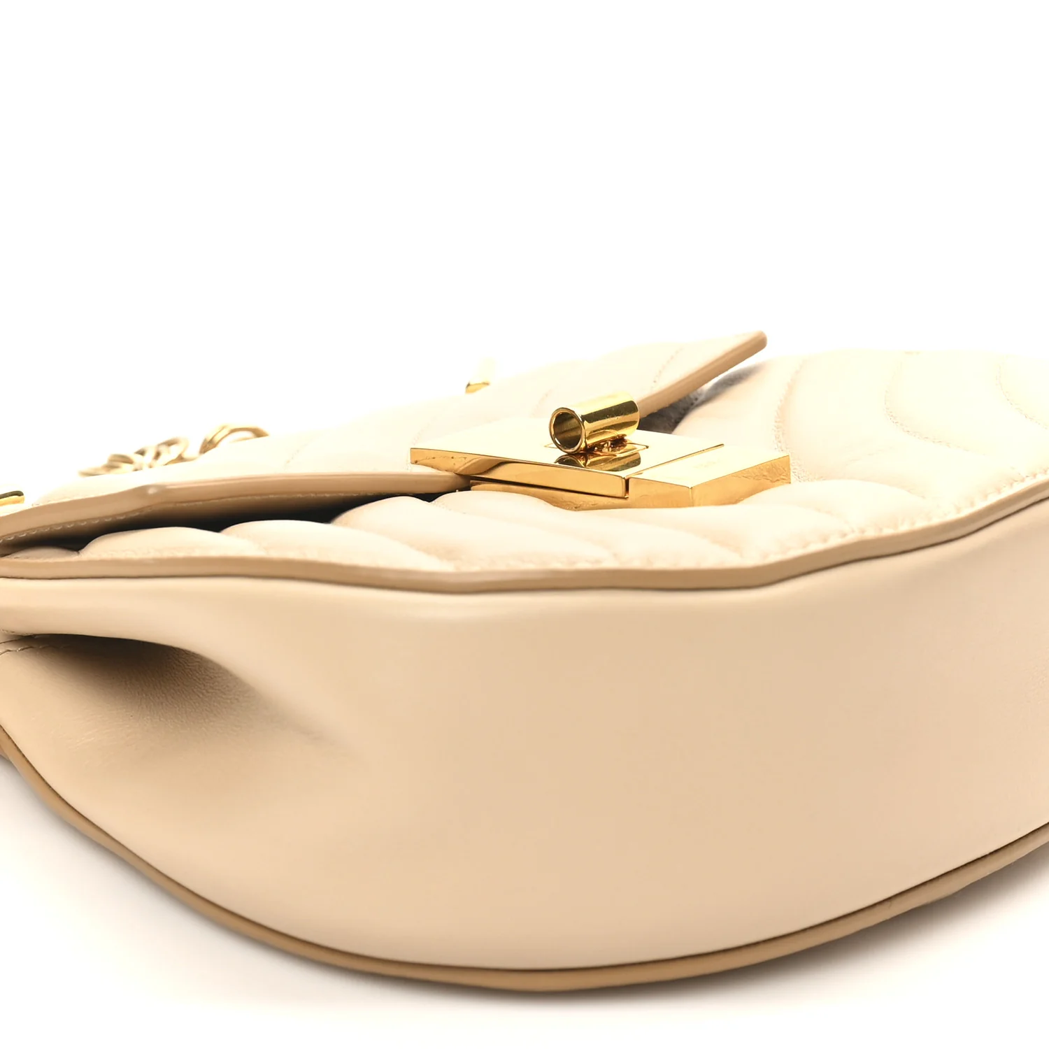 Calfskin Quilted Mini Drew Bijou Shoulder Bag Pearl Beige - Image 8
