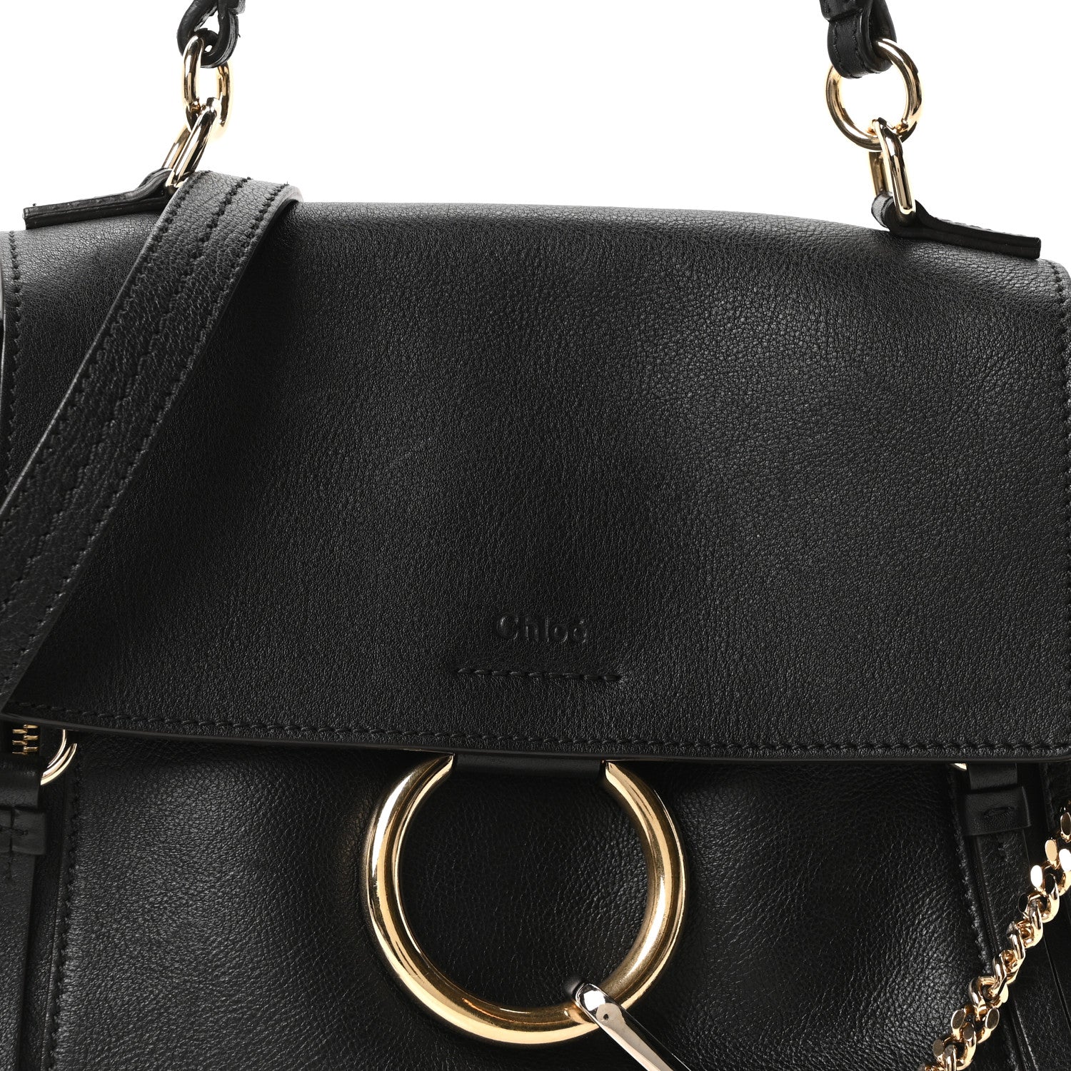 Calfskin Small Faye Day Shoulder Bag Black - Image 14