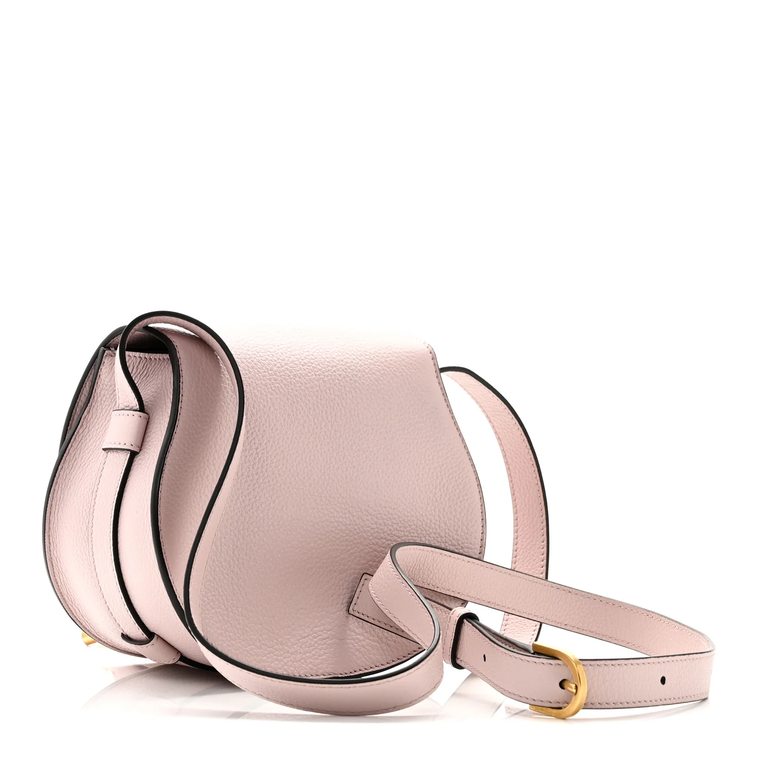 Calfskin Small Marcie Round Crossbody Bag Misty Lavender - Image 3