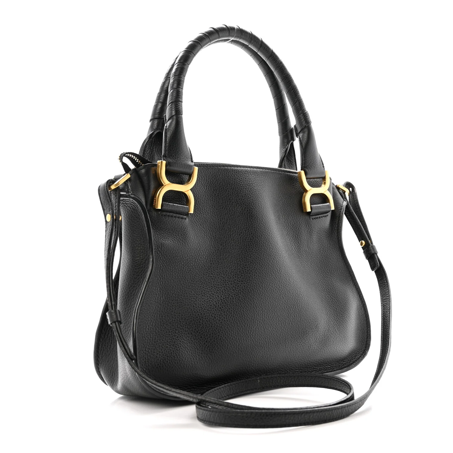 Calfskin Small Marcie Satchel Black - Image 3