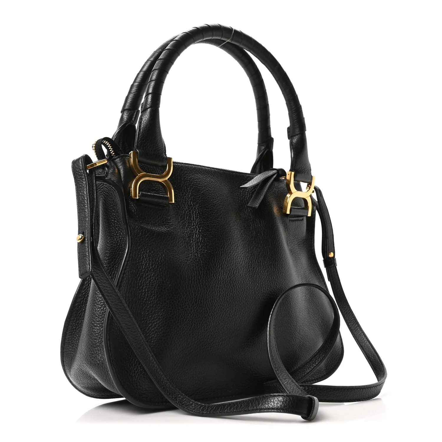 Calfskin Small Marcie Satchel Black - Image 3