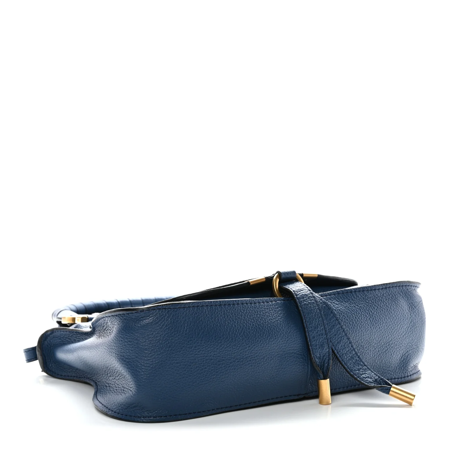 Calfskin Small Marcie Satchel Deep Denim - Image 4