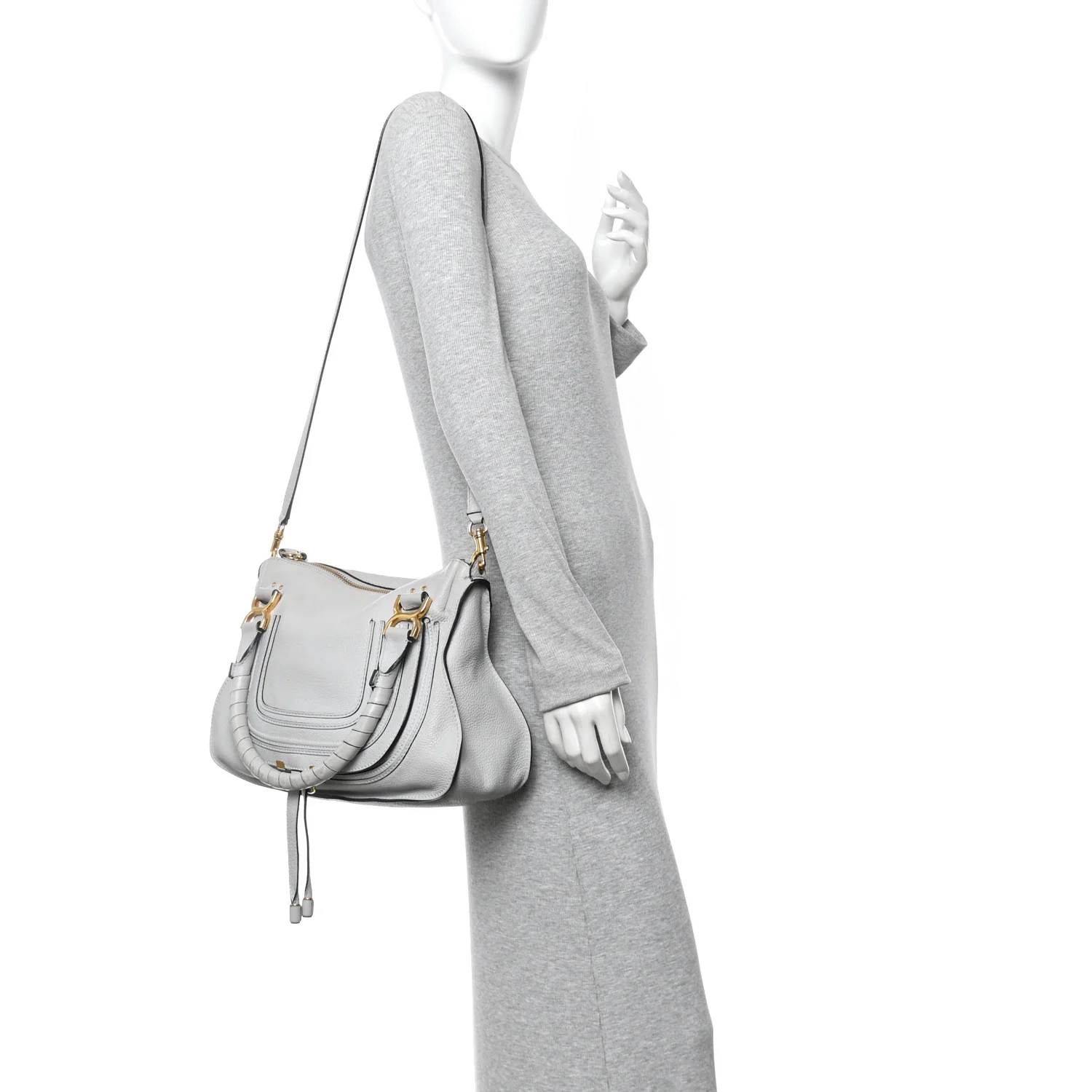 Calfskin Small Marcie Satchel Faded Blue - Image 2