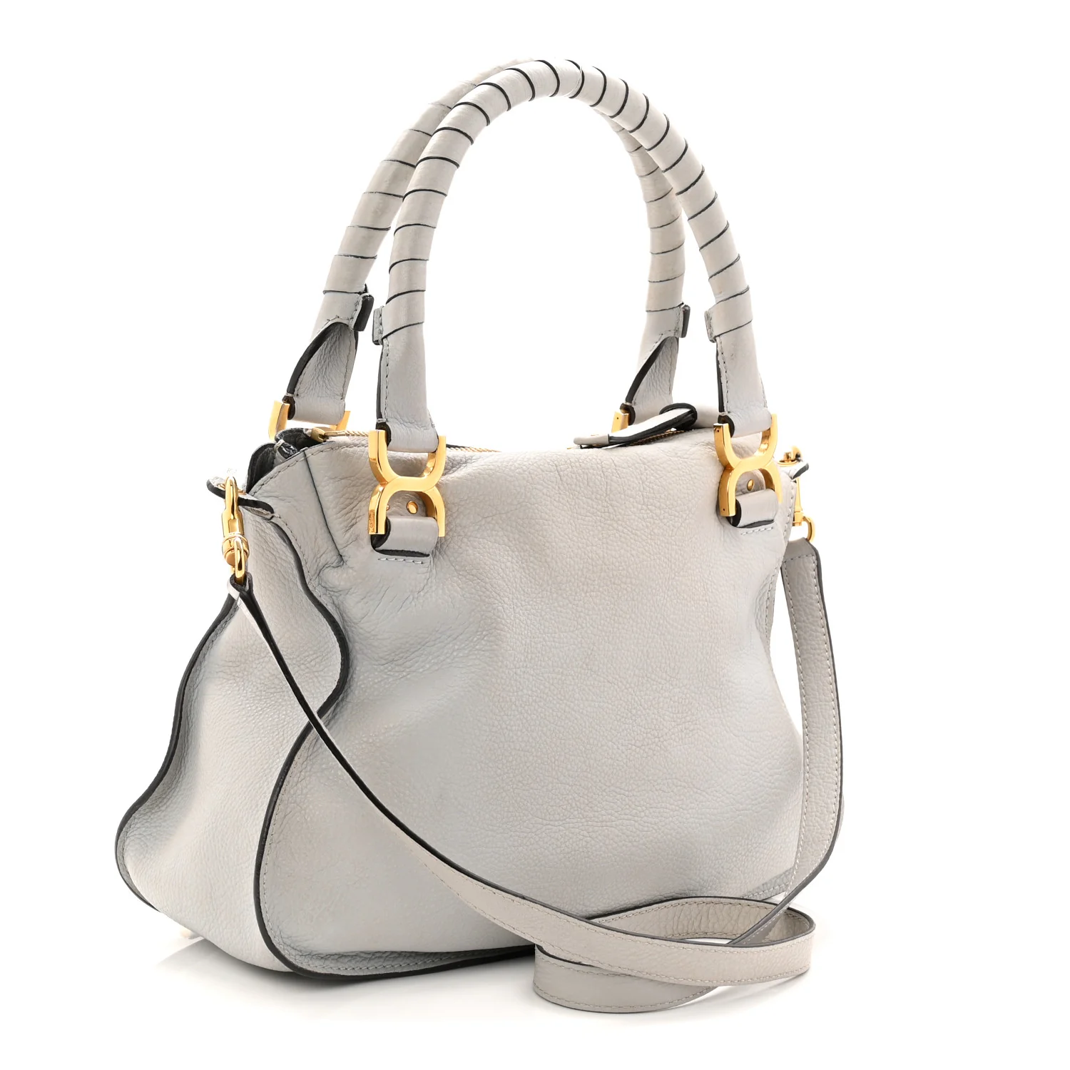 Calfskin Small Marcie Satchel Faded Blue - Image 3