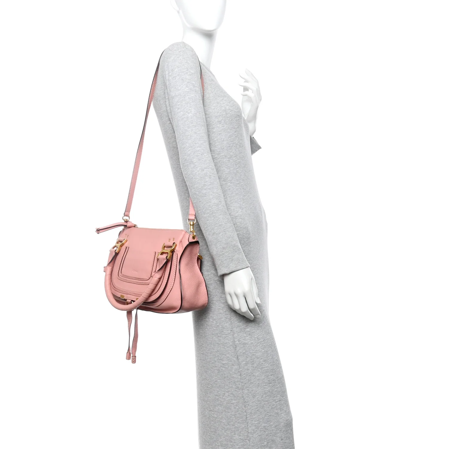 Calfskin Small Marcie Satchel Light Pink - Image 2