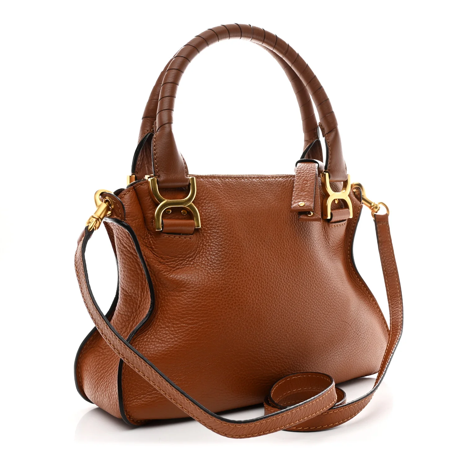Calfskin Small Marcie Satchel Tan - Image 3