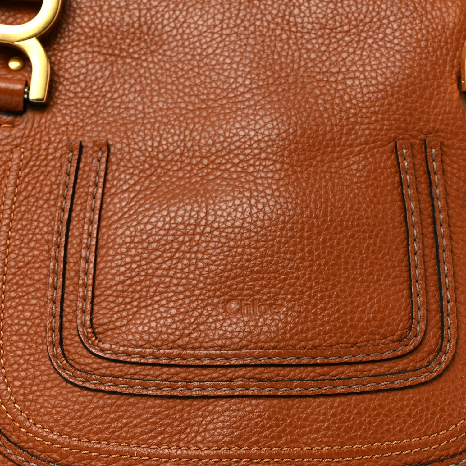 Calfskin Small Marcie Satchel Tan - Image 8