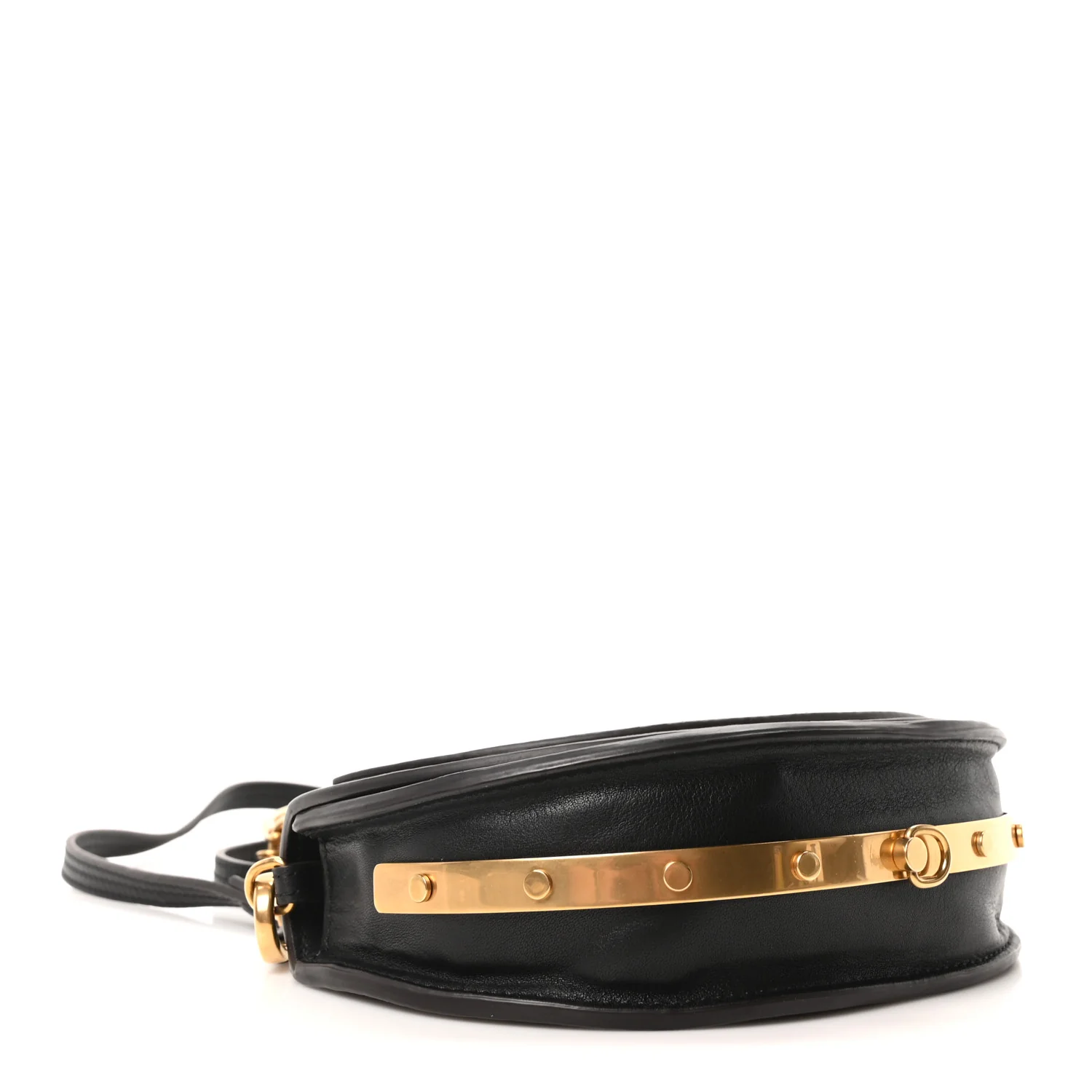 Calfskin Small Nile Bracelet Minaudiere Bag Black - Image 4