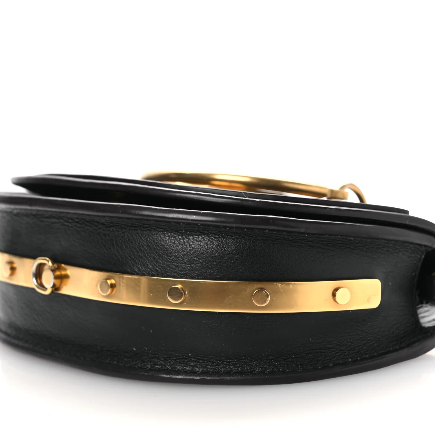 Calfskin Small Nile Bracelet Minaudiere Bag Black - Image 10