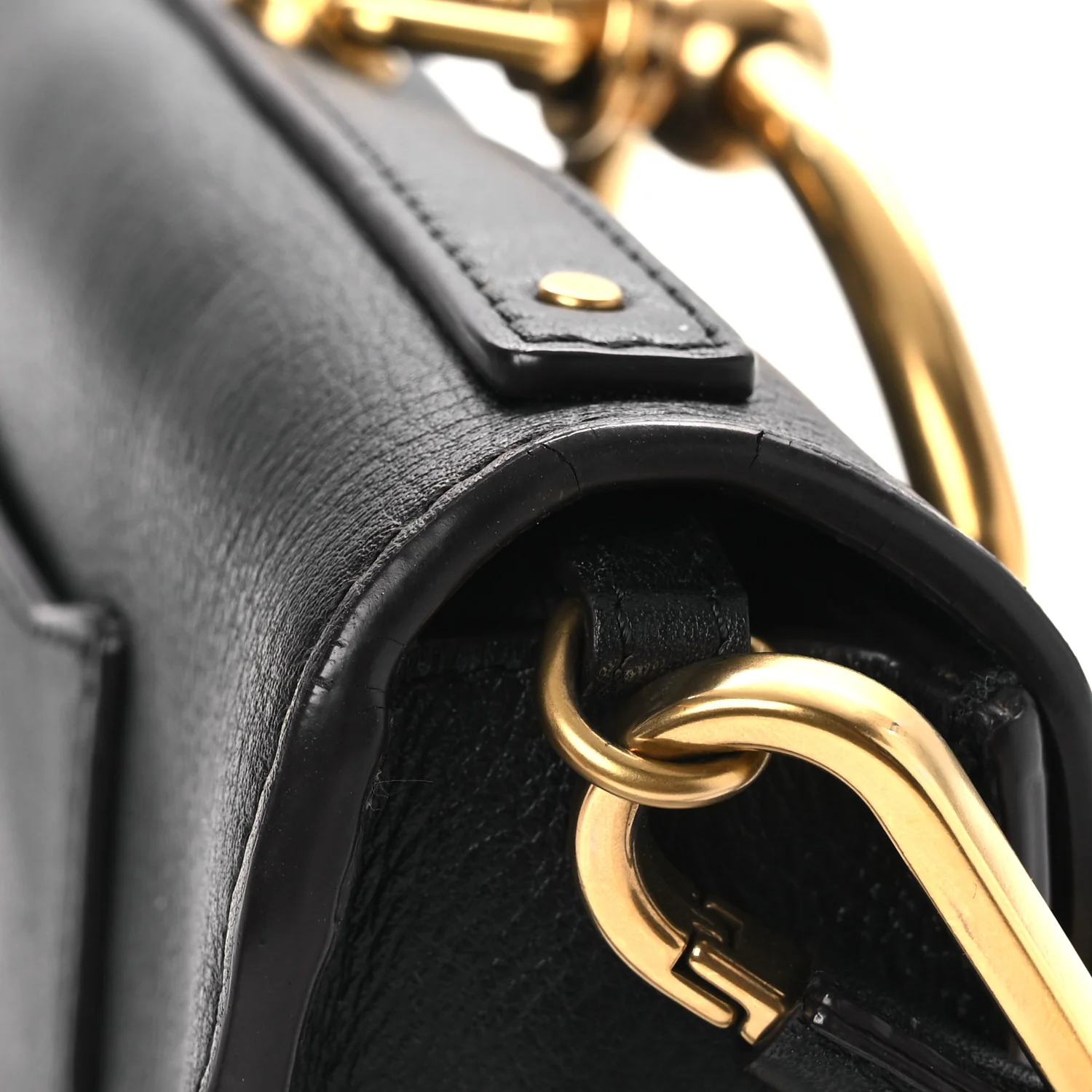 Calfskin Small Nile Bracelet Minaudiere Bag Black - Image 14