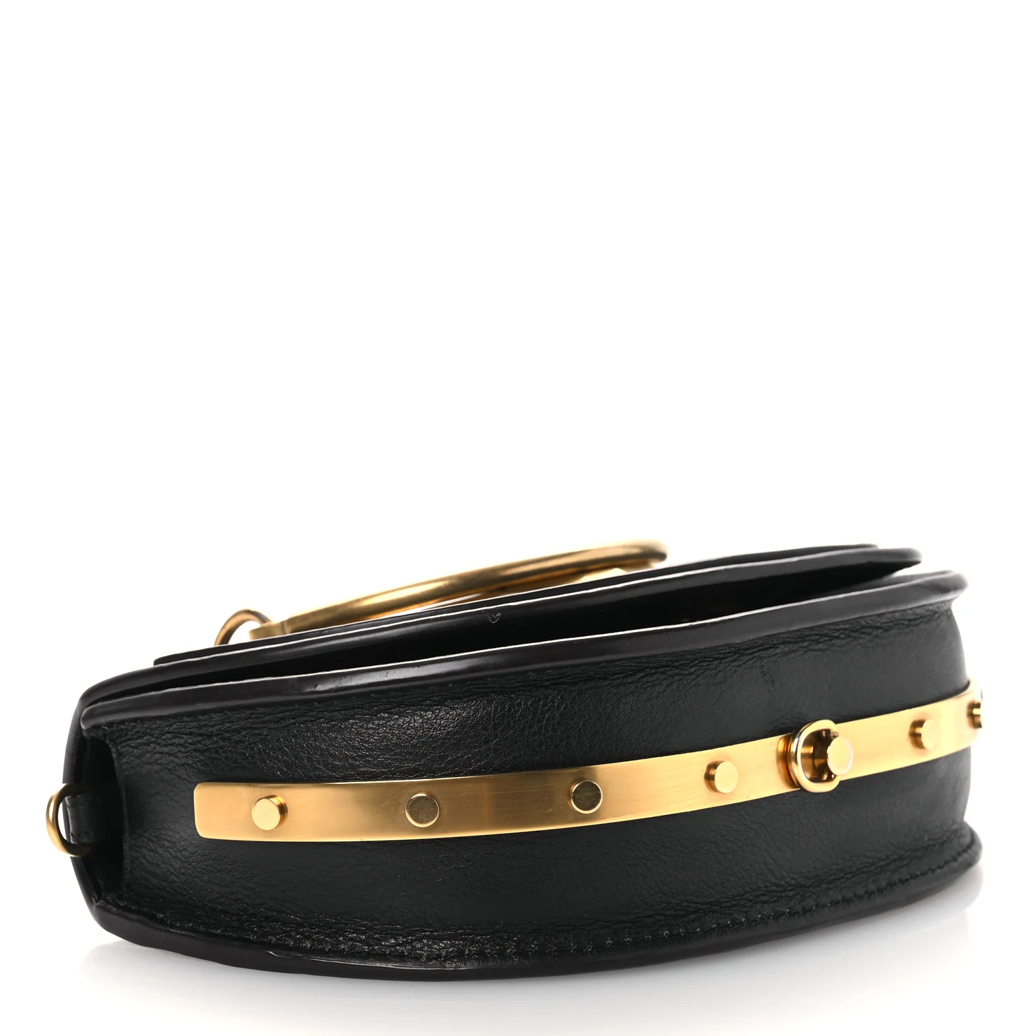 Calfskin Small Nile Bracelet Minaudiere Bag Black - Image 4