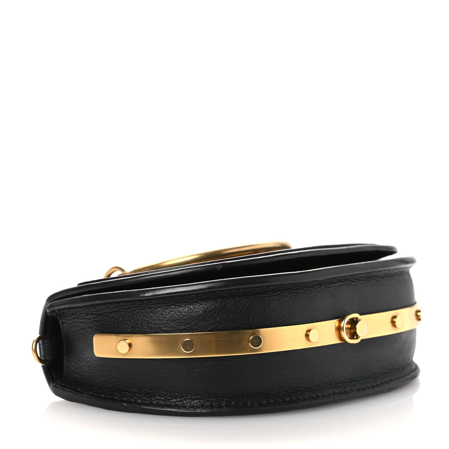 Calfskin Small Nile Bracelet Minaudiere Bag Black - Image 9