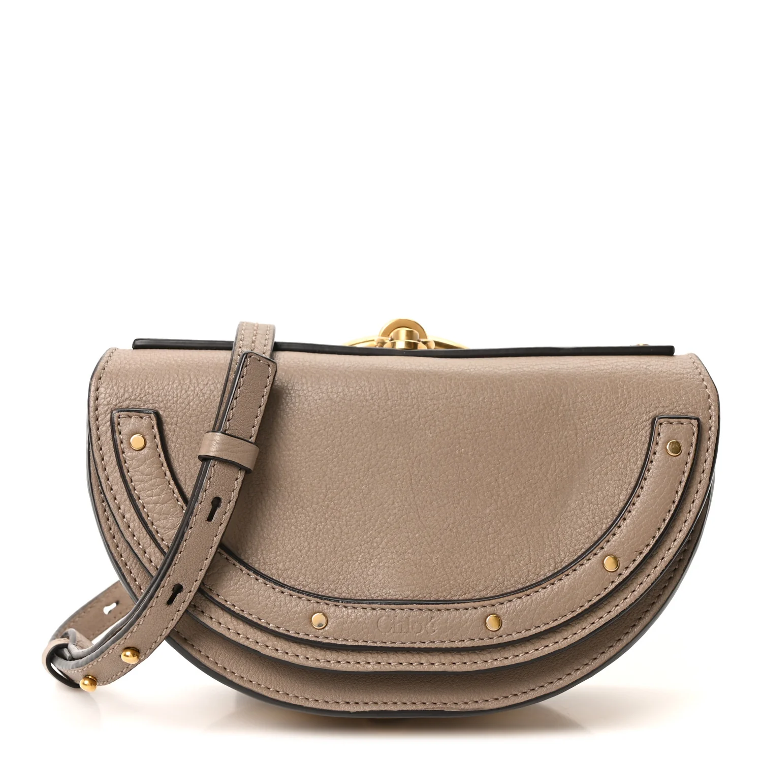 Calfskin Small Nile Bracelet Minaudiere Bag Motty Grey
