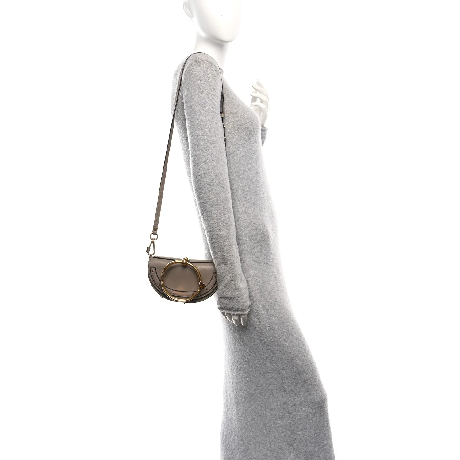 Calfskin Small Nile Bracelet Minaudiere Bag Motty Grey - Image 2
