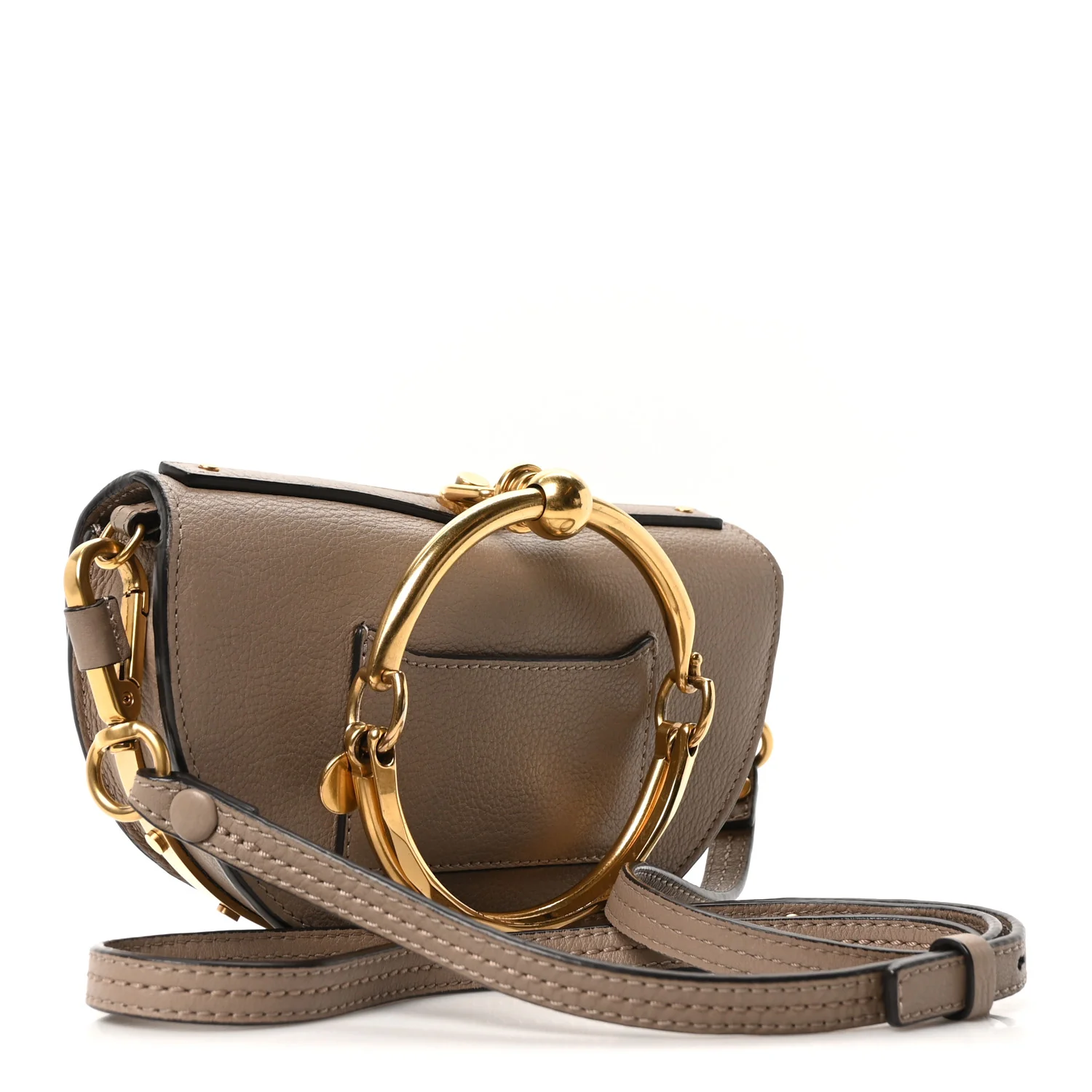 Calfskin Small Nile Bracelet Minaudiere Bag Motty Grey - Image 3