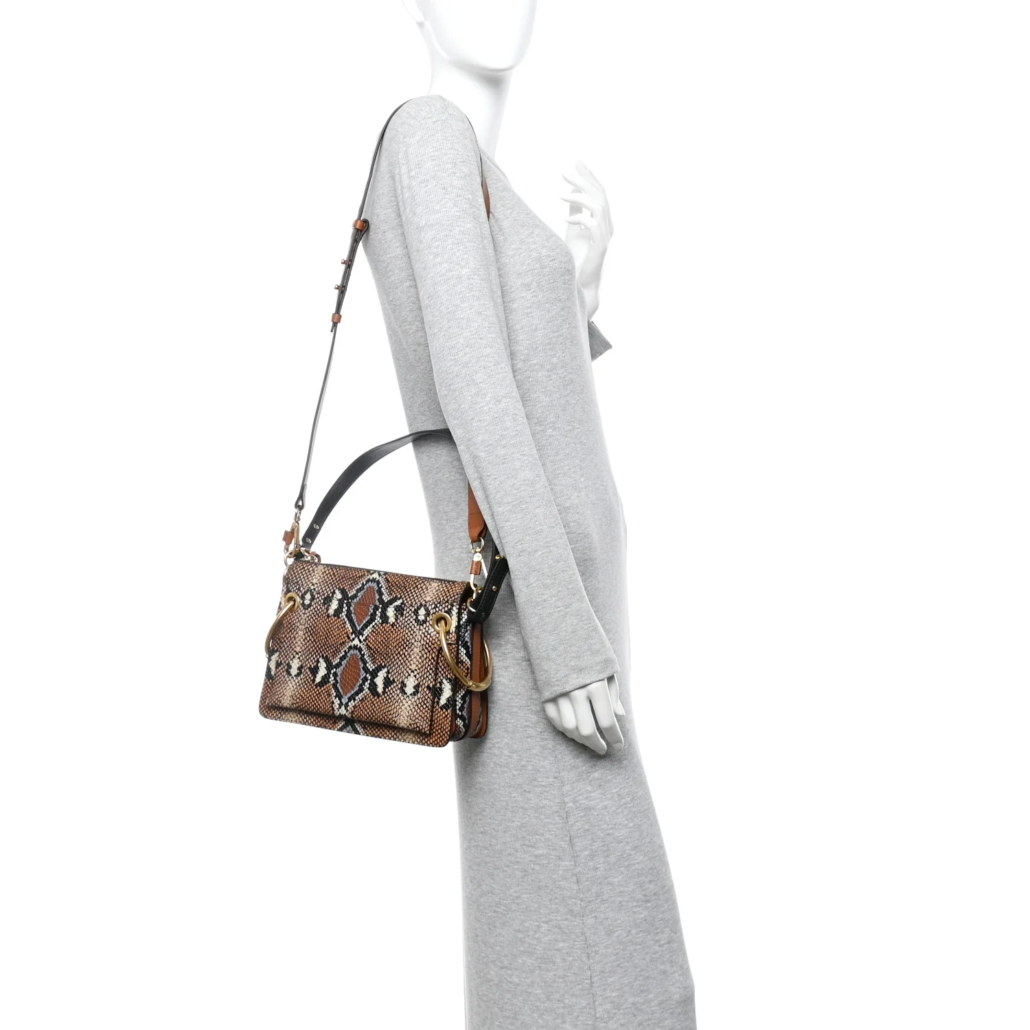 Calfskin Snakeskin Embossed Small Roy Bag Multicolor - Image 2