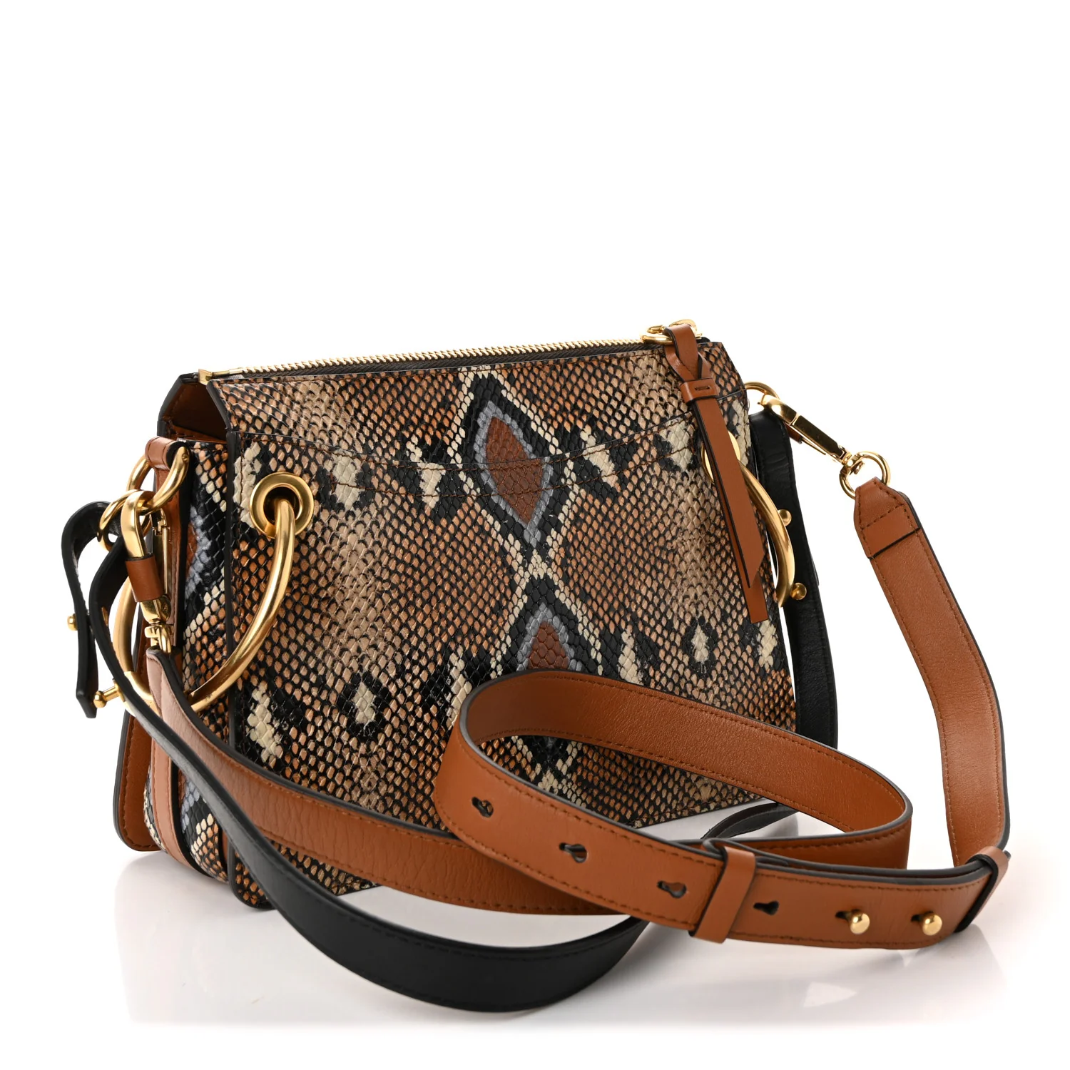 Calfskin Snakeskin Embossed Small Roy Bag Multicolor - Image 3