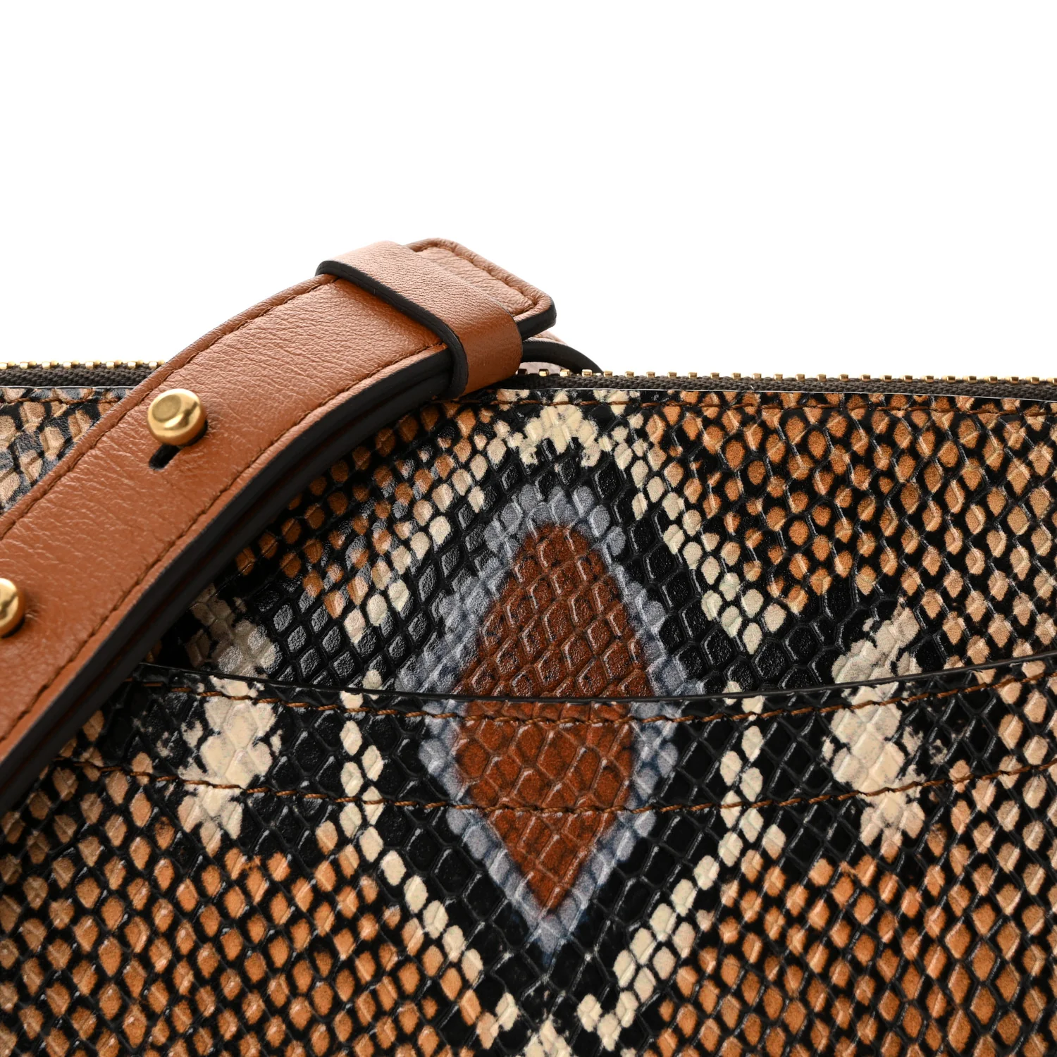 Calfskin Snakeskin Embossed Small Roy Bag Multicolor - Image 7
