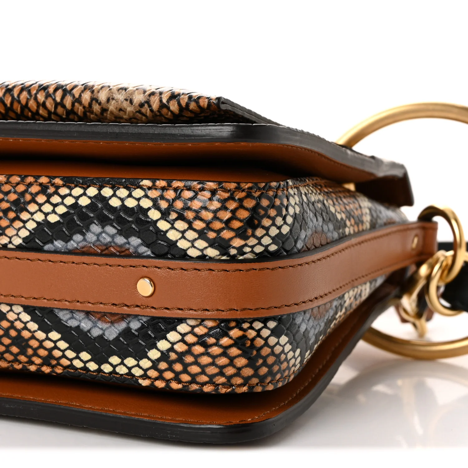 Calfskin Snakeskin Embossed Small Roy Bag Multicolor - Image 9