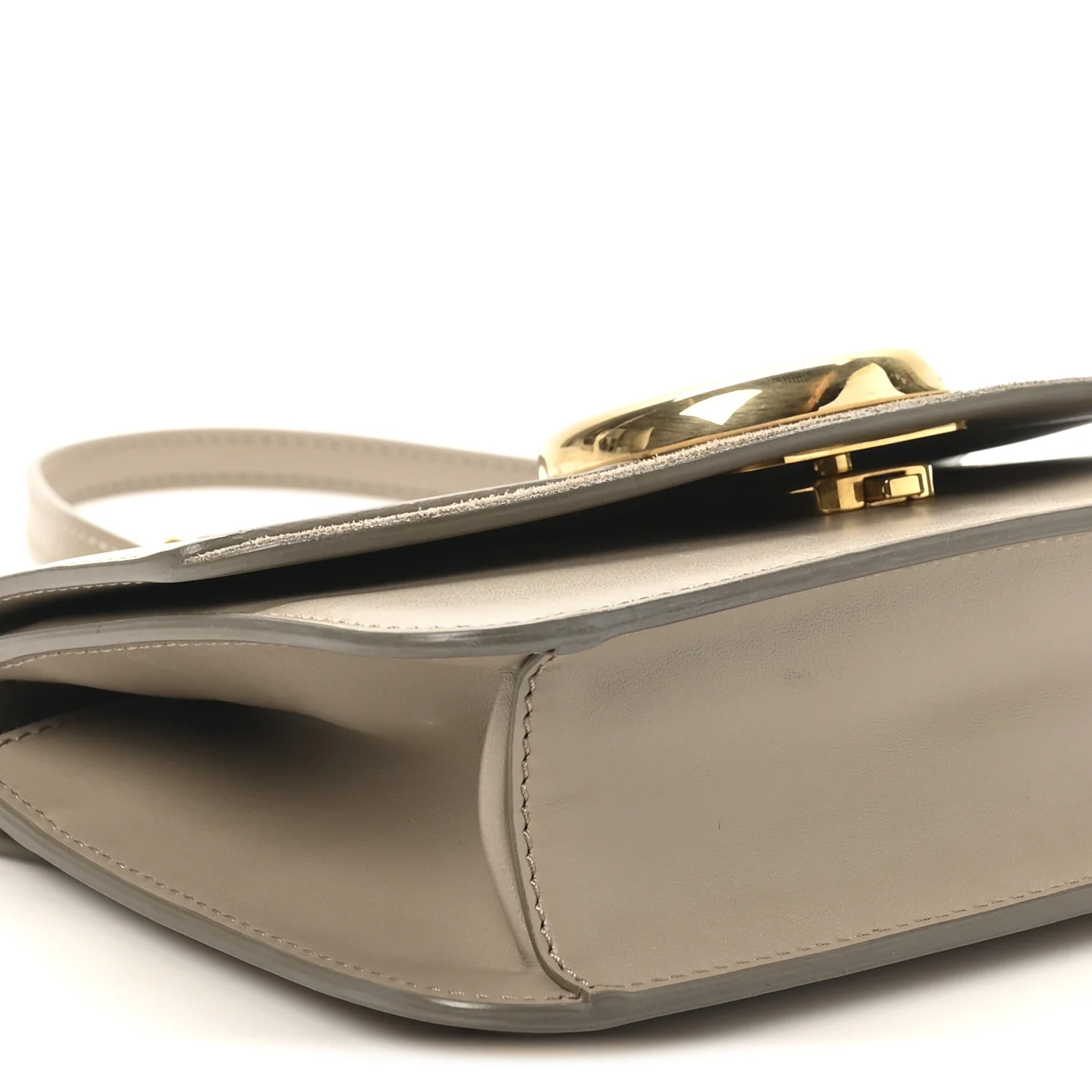 Calfskin Suede C Clutch With Chain Motty Grey - Image 8