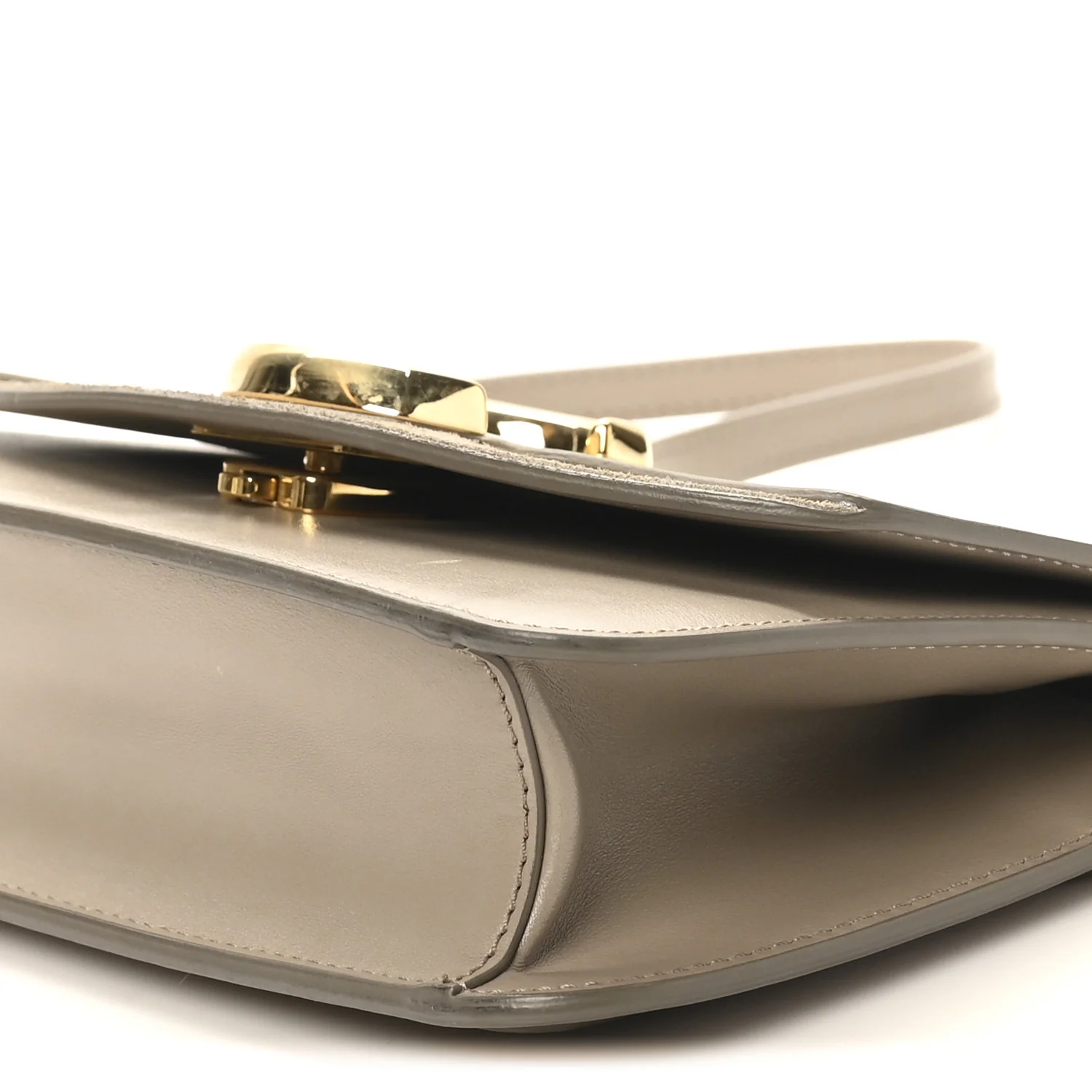 Calfskin Suede C Clutch With Chain Motty Grey - Image 9