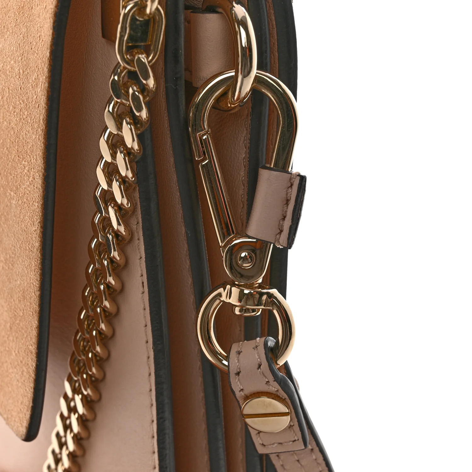 Calfskin Suede Medium Faye Shoulder Bag Cement Pink - Image 12