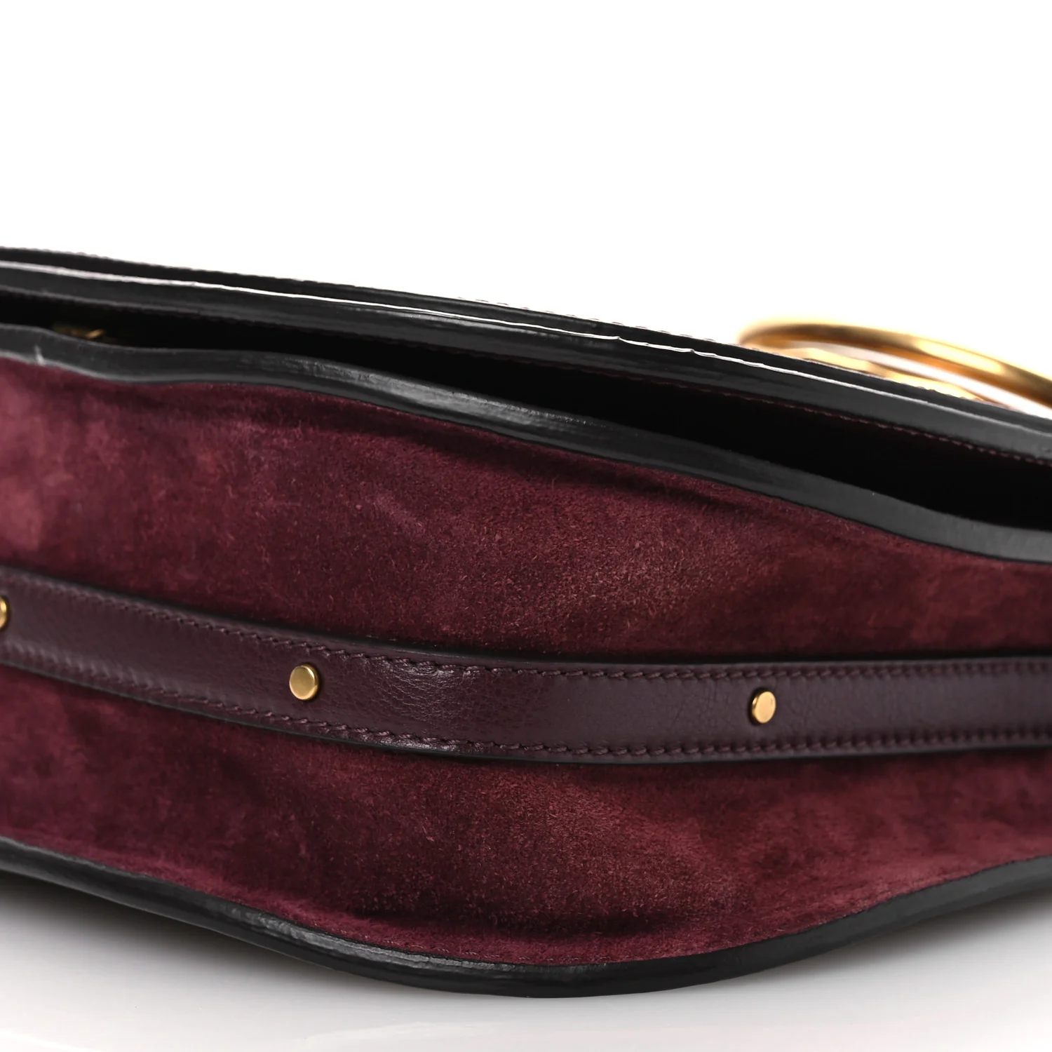 Calfskin Suede Medium Nile Bracelet Bag Sienna Red - Image 10