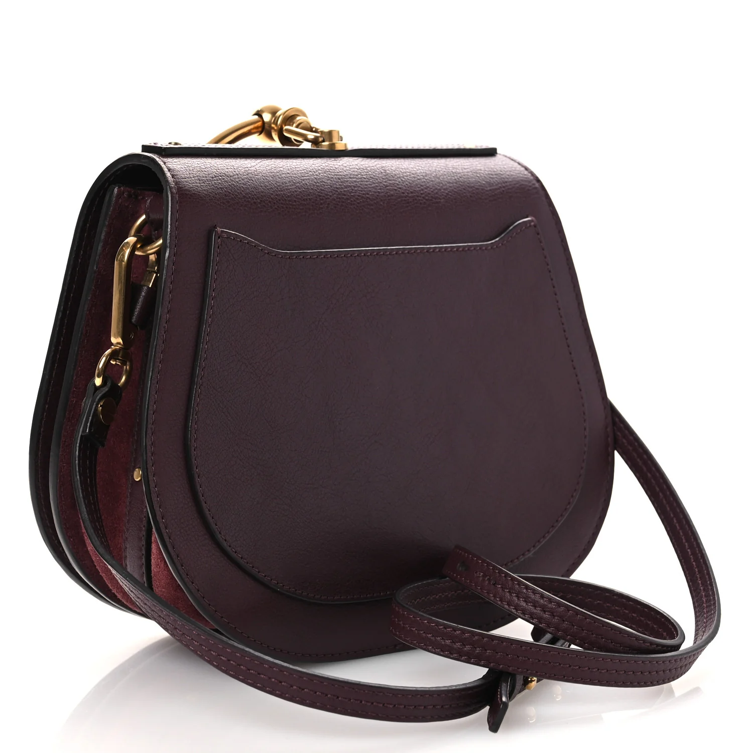 Calfskin Suede Medium Nile Bracelet Bag Sienna Red - Image 3