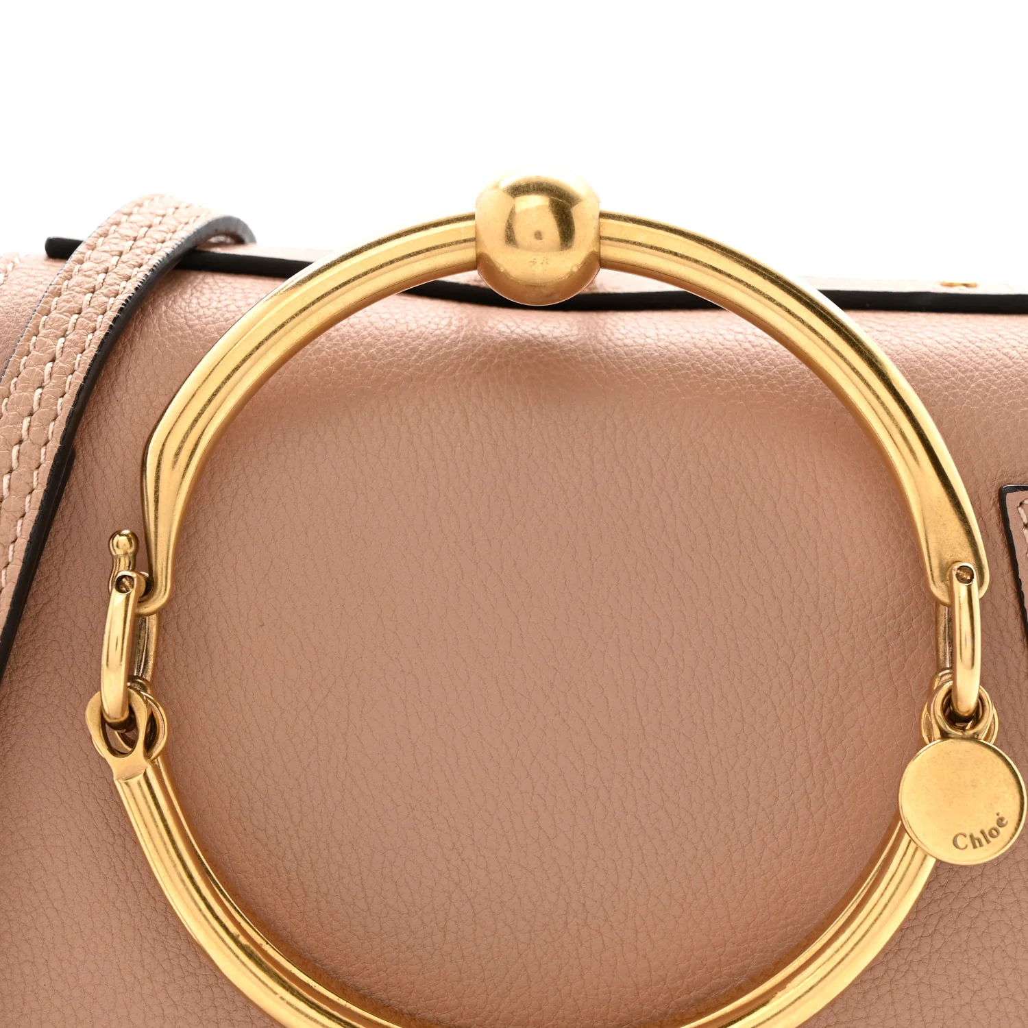 Calfskin Suede Small Nile Bracelet Bag Biscotti Beige - Image 8