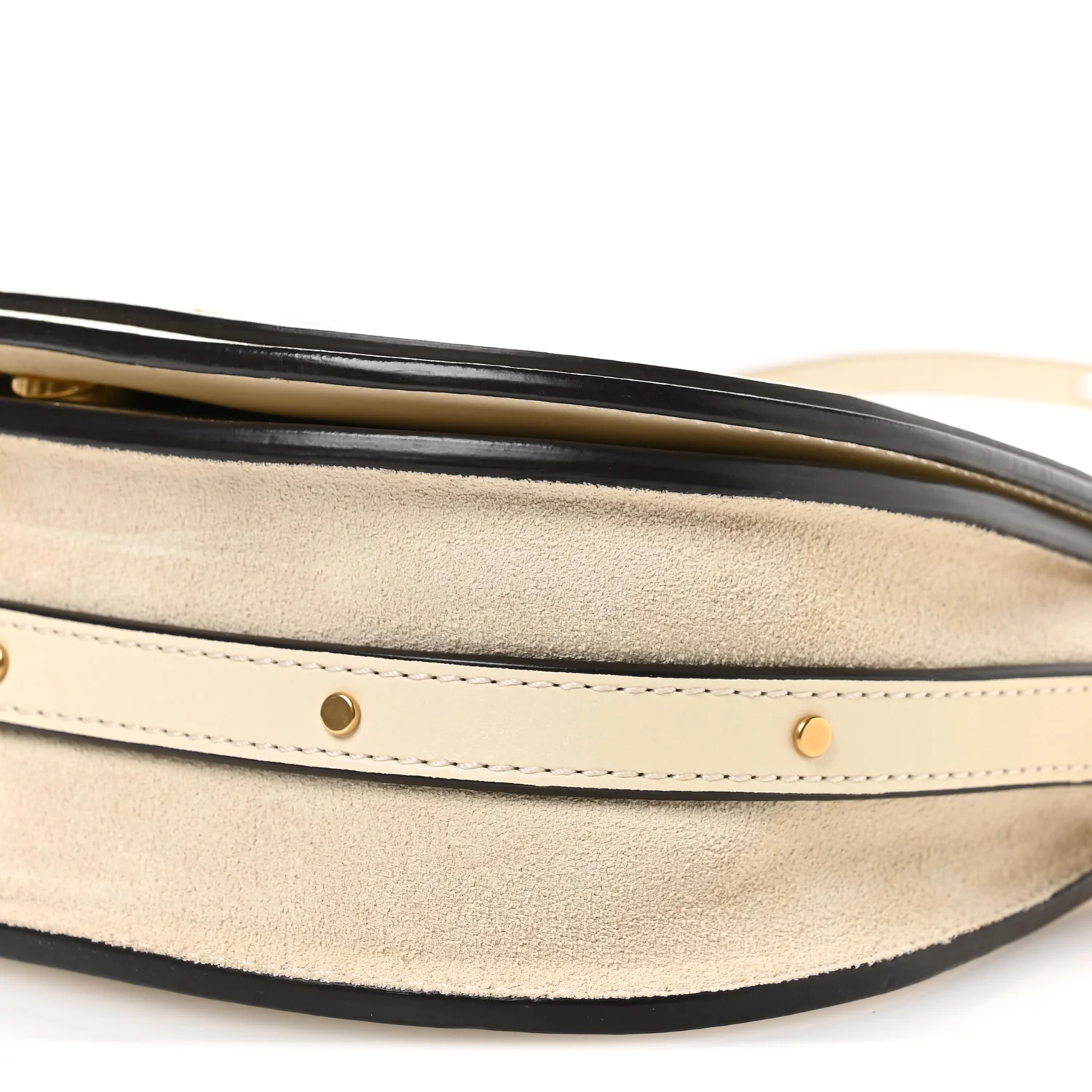 Calfskin Suede Small Nile Bracelet Bag Off White - Image 10