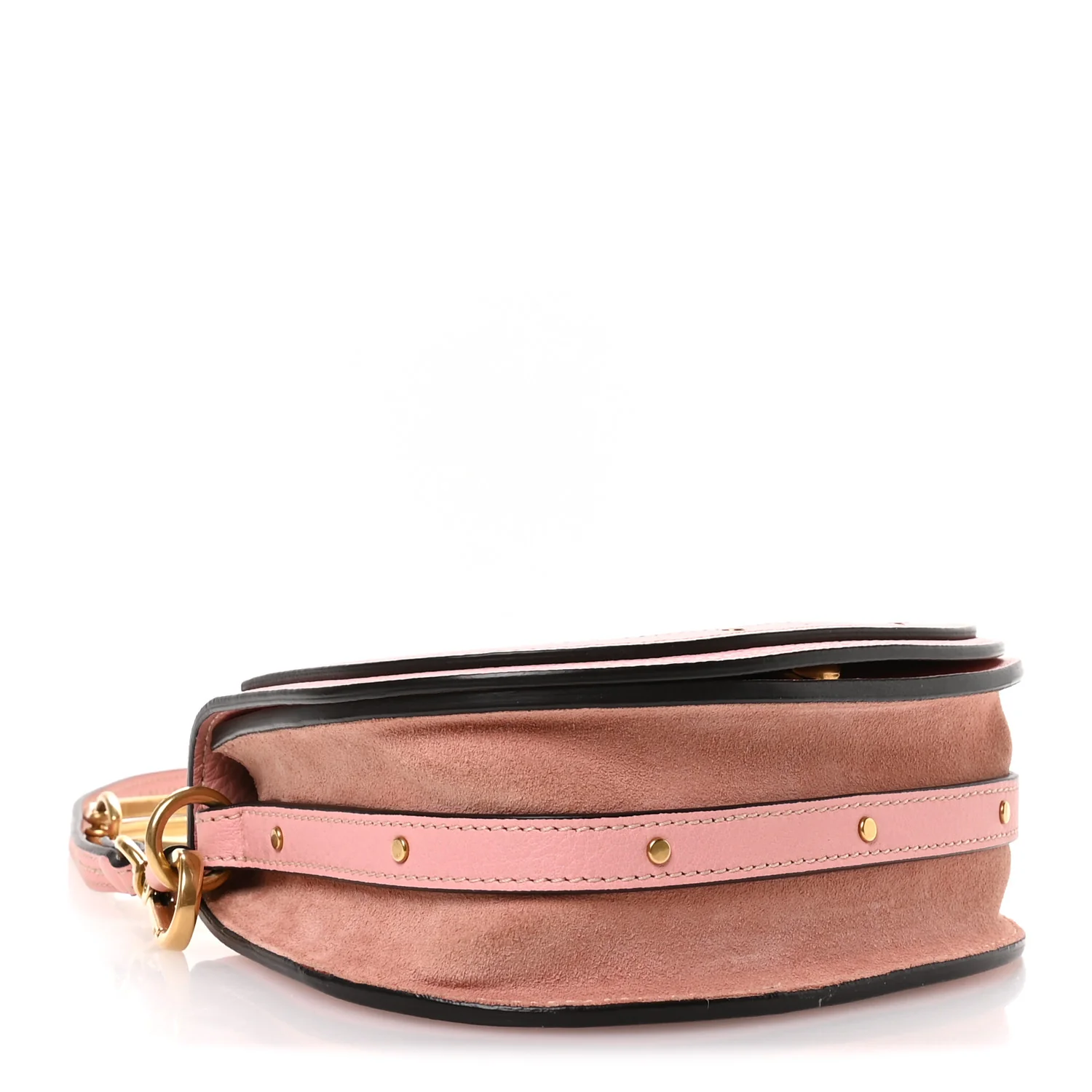 Calfskin Suede Small Nile Bracelet Bag Washed Pink - Image 4