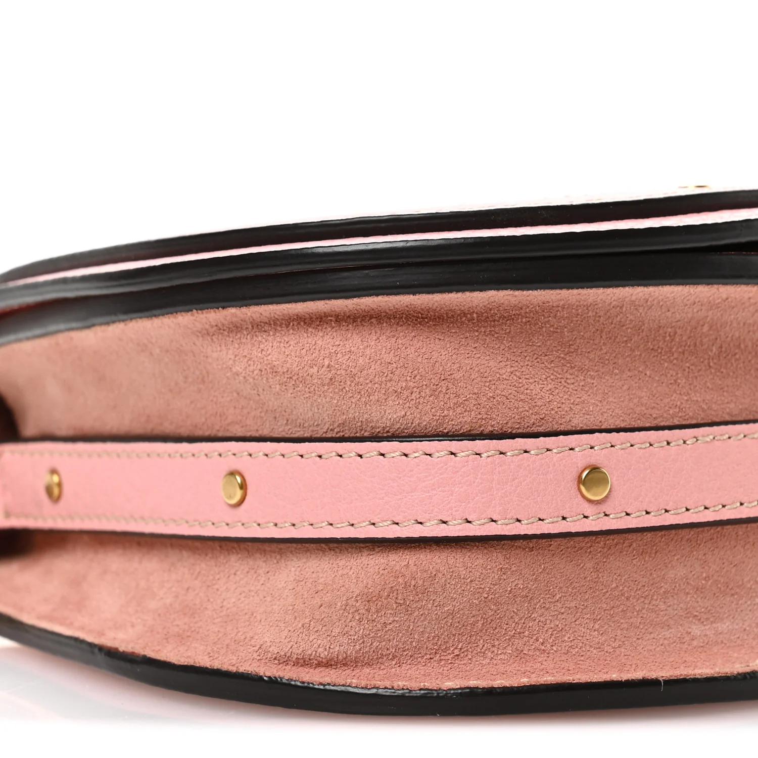 Calfskin Suede Small Nile Bracelet Bag Washed Pink - Image 9