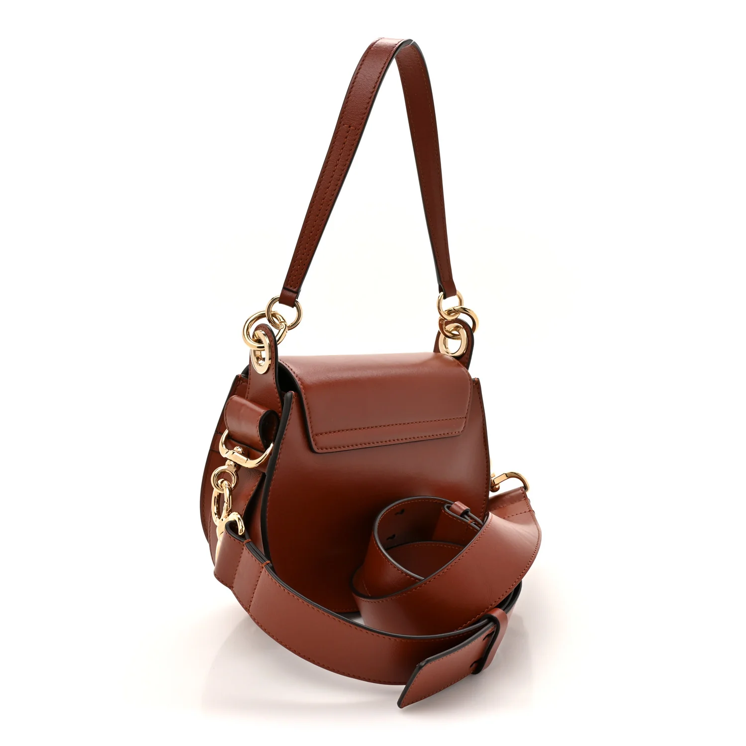 Calfskin Suede Small Tess Bag Sepia Brown - Image 3