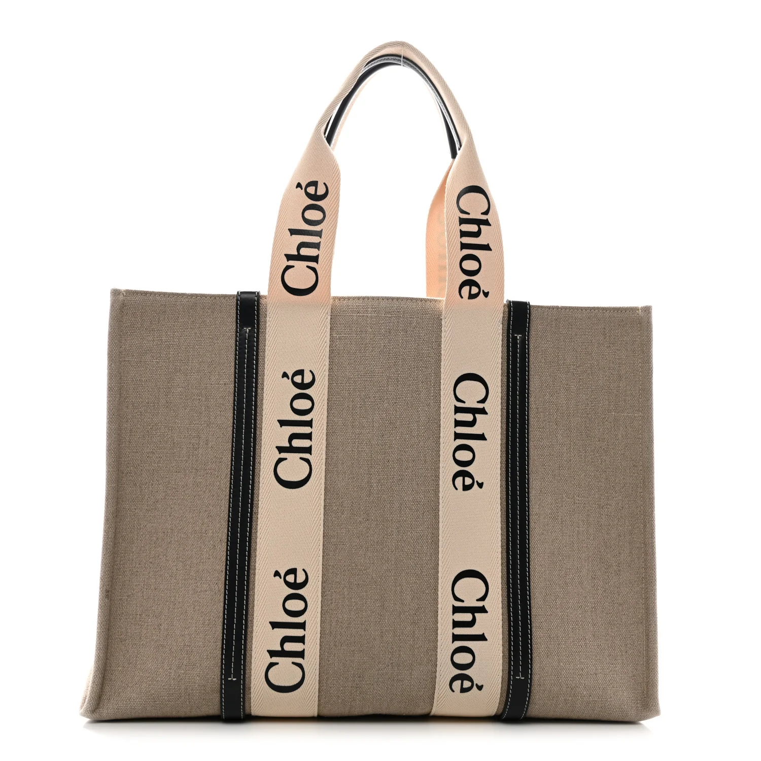 Cotton Calfskin Large Woody Ribbon Tote White Blue