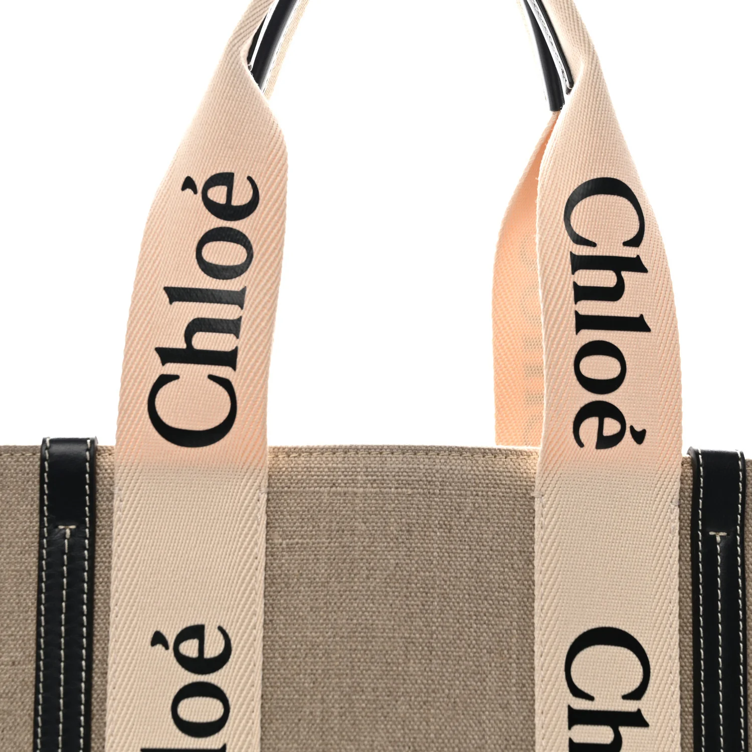 Cotton Calfskin Large Woody Ribbon Tote White Blue - Image 8