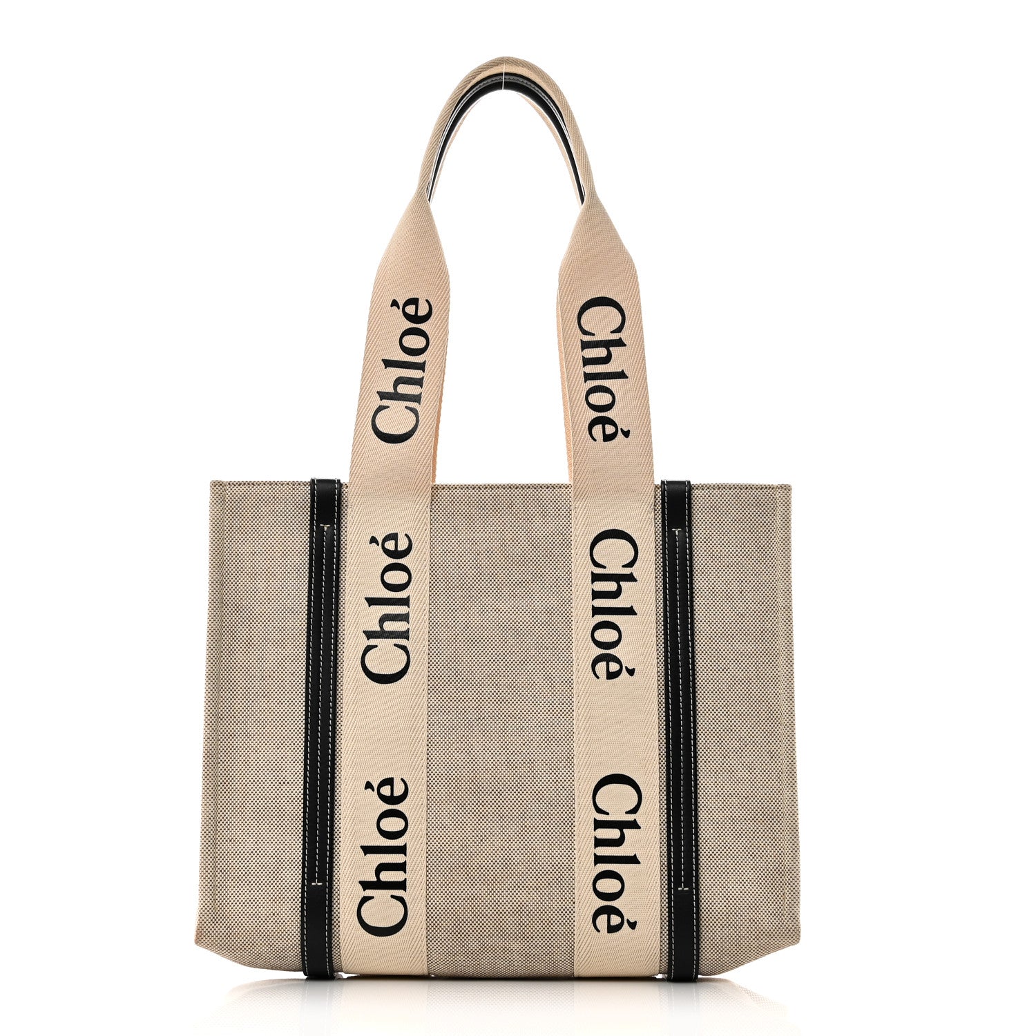 Cotton Calfskin Medium Woody Ribbon Tote White Blue