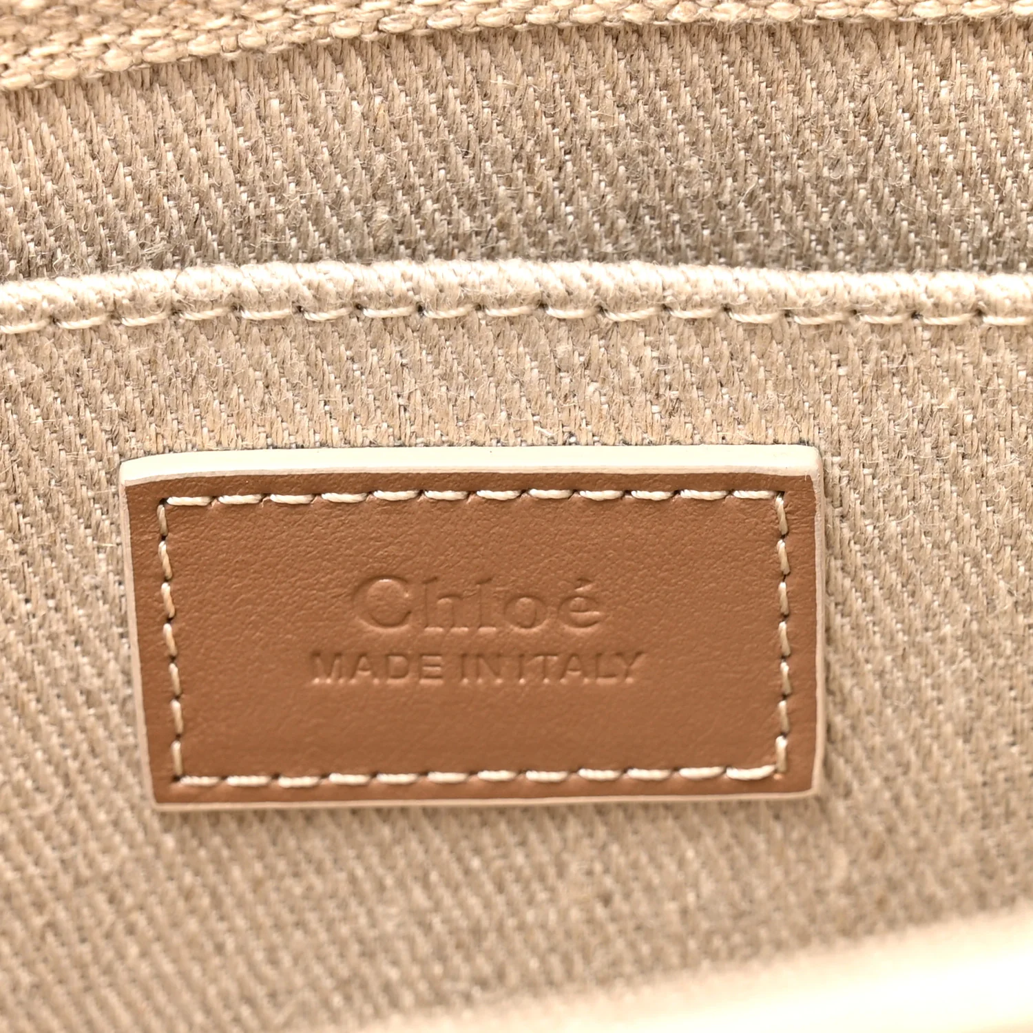 Cotton Calfskin Small Woody Ribbon Tote With Strap Blushy Beige - Image 11