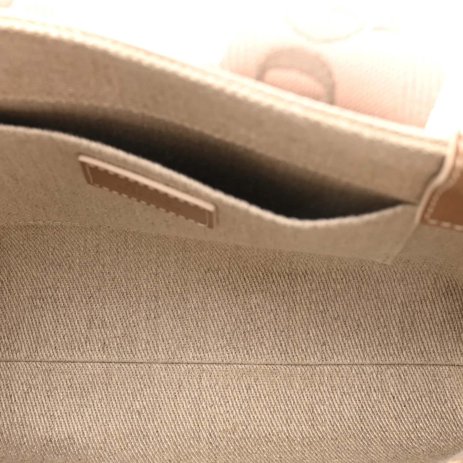 Cotton Calfskin Small Woody Ribbon Tote With Strap Blushy Beige - Image 8
