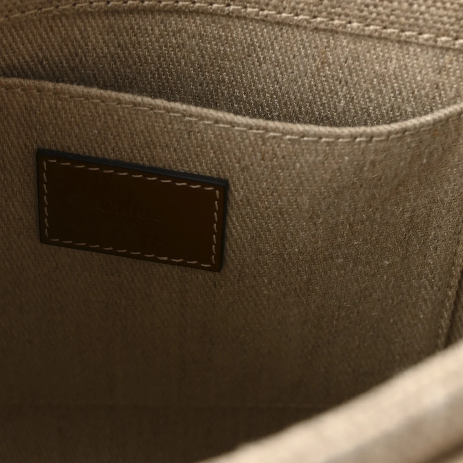 Cotton Calfskin Small Woody Ribbon Tote With Strap White Brown - Image 6