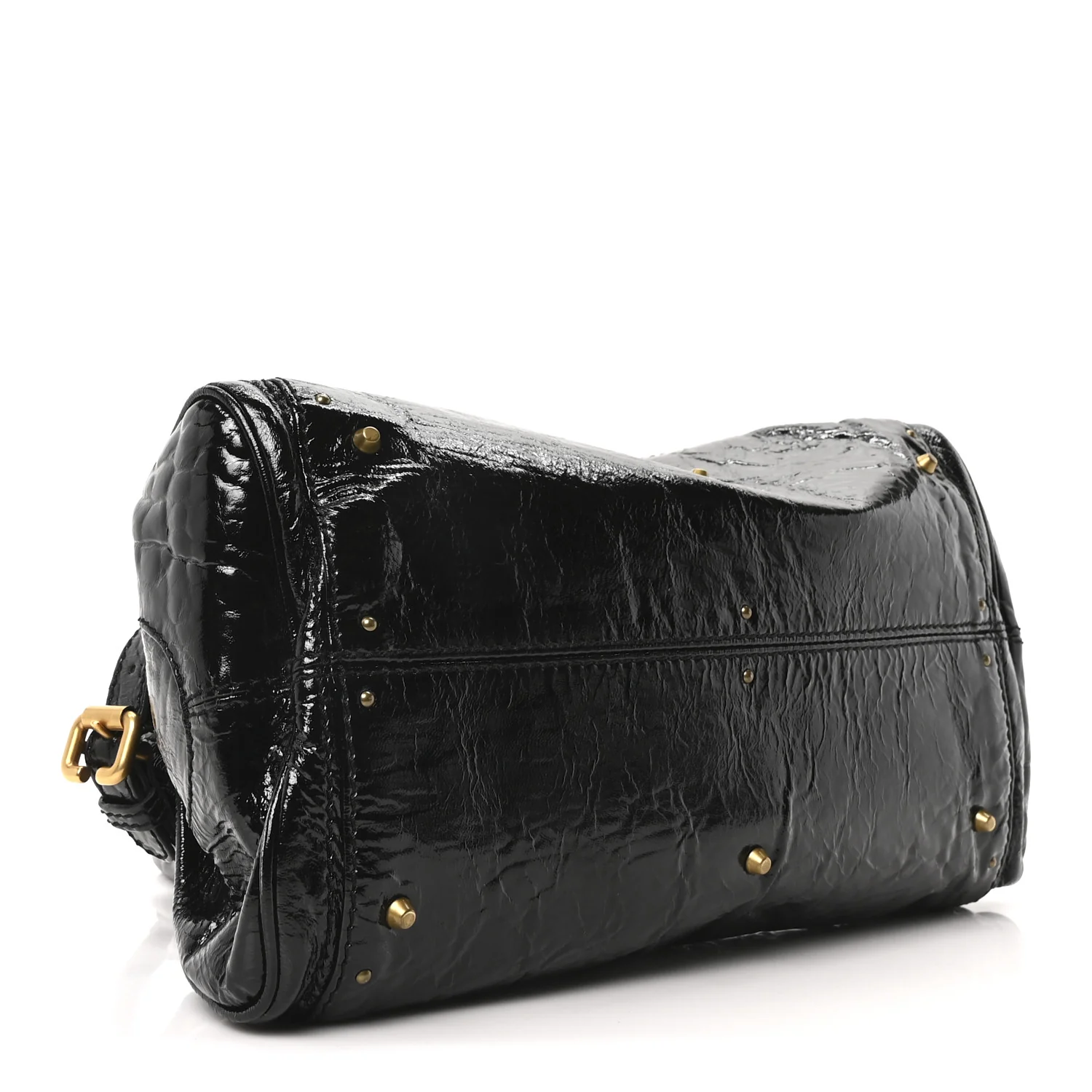 Crinkled Patent Medium Paddington Satchel Black - Image 4