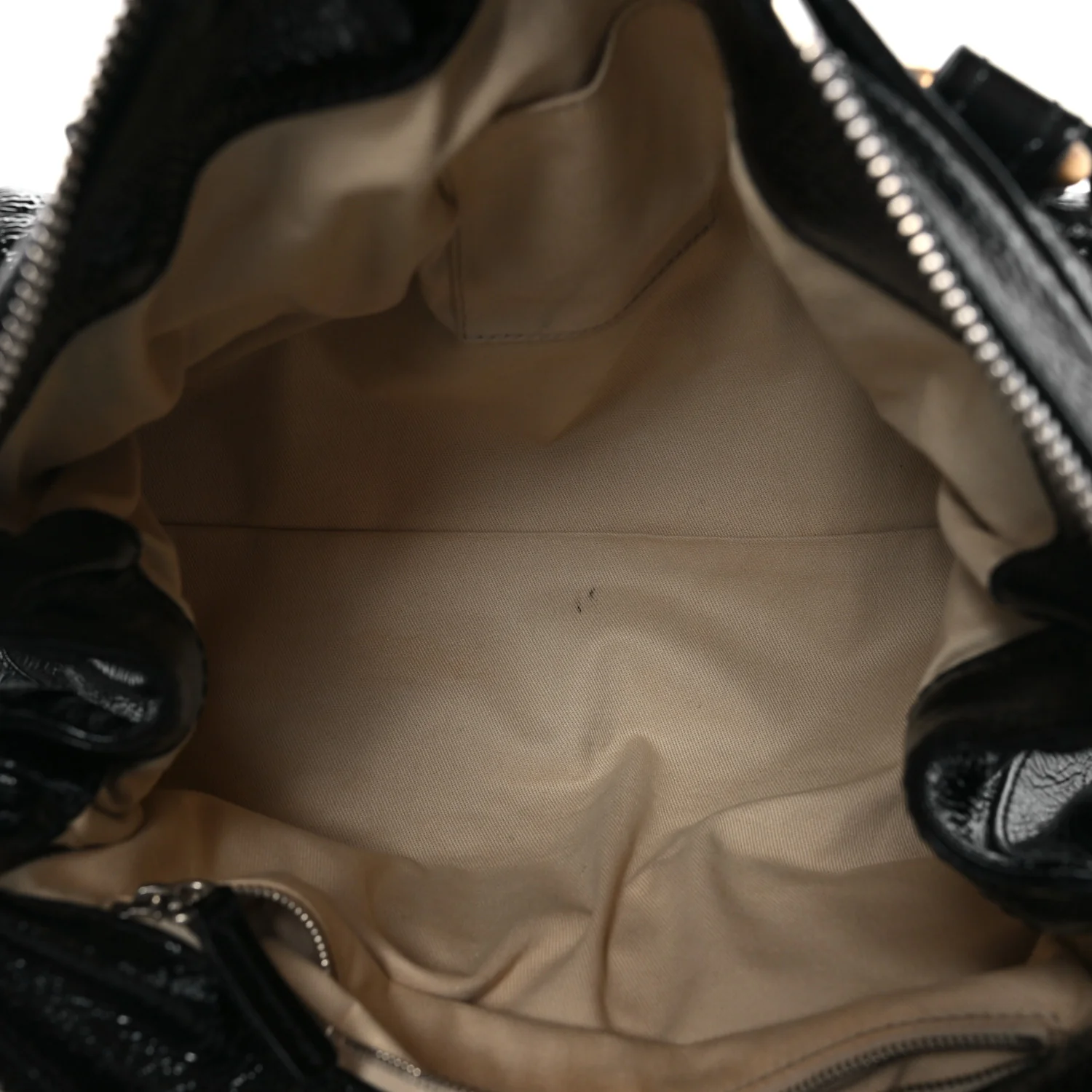 Crinkled Patent Medium Paddington Satchel Black - Image 5