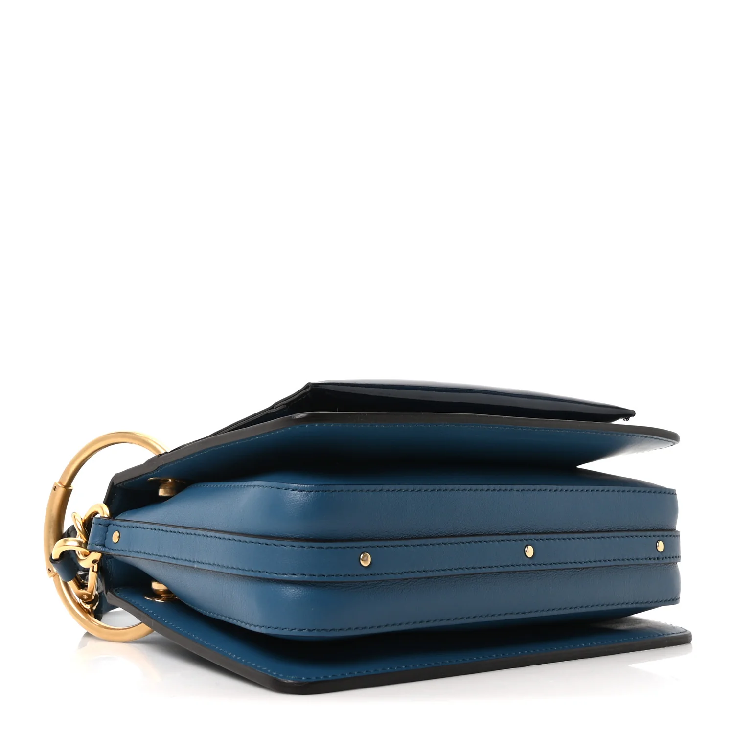 Glossy Lambskin Small Roy Bag Vinyl Blue - Image 4
