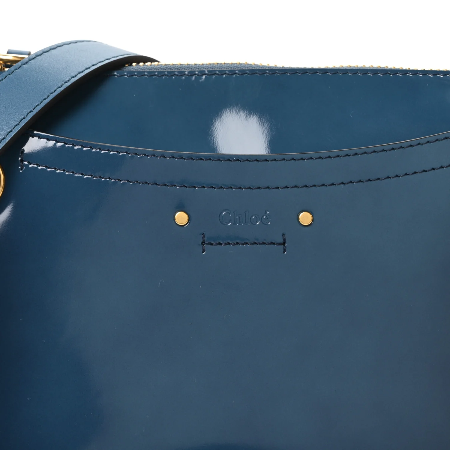 Glossy Lambskin Small Roy Bag Vinyl Blue - Image 7