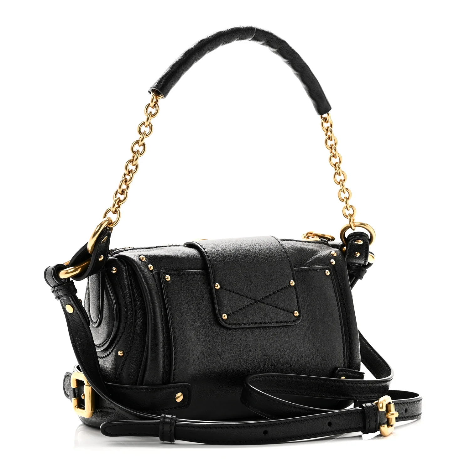 Grained Buffalo Small Paddington Chain Bag Black - Image 3