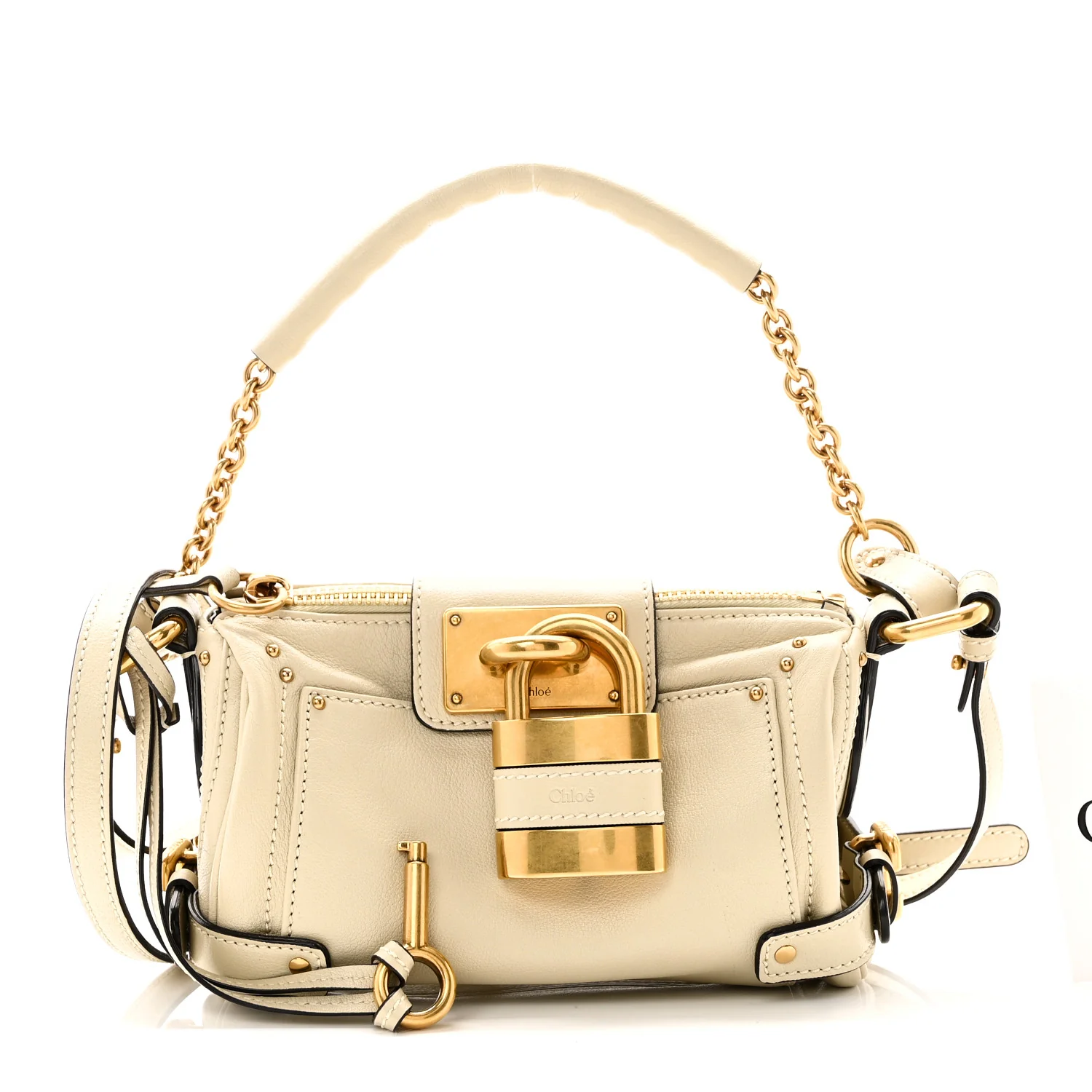 Grained Buffalo Small Paddington Chain Bag Cloudy Cream