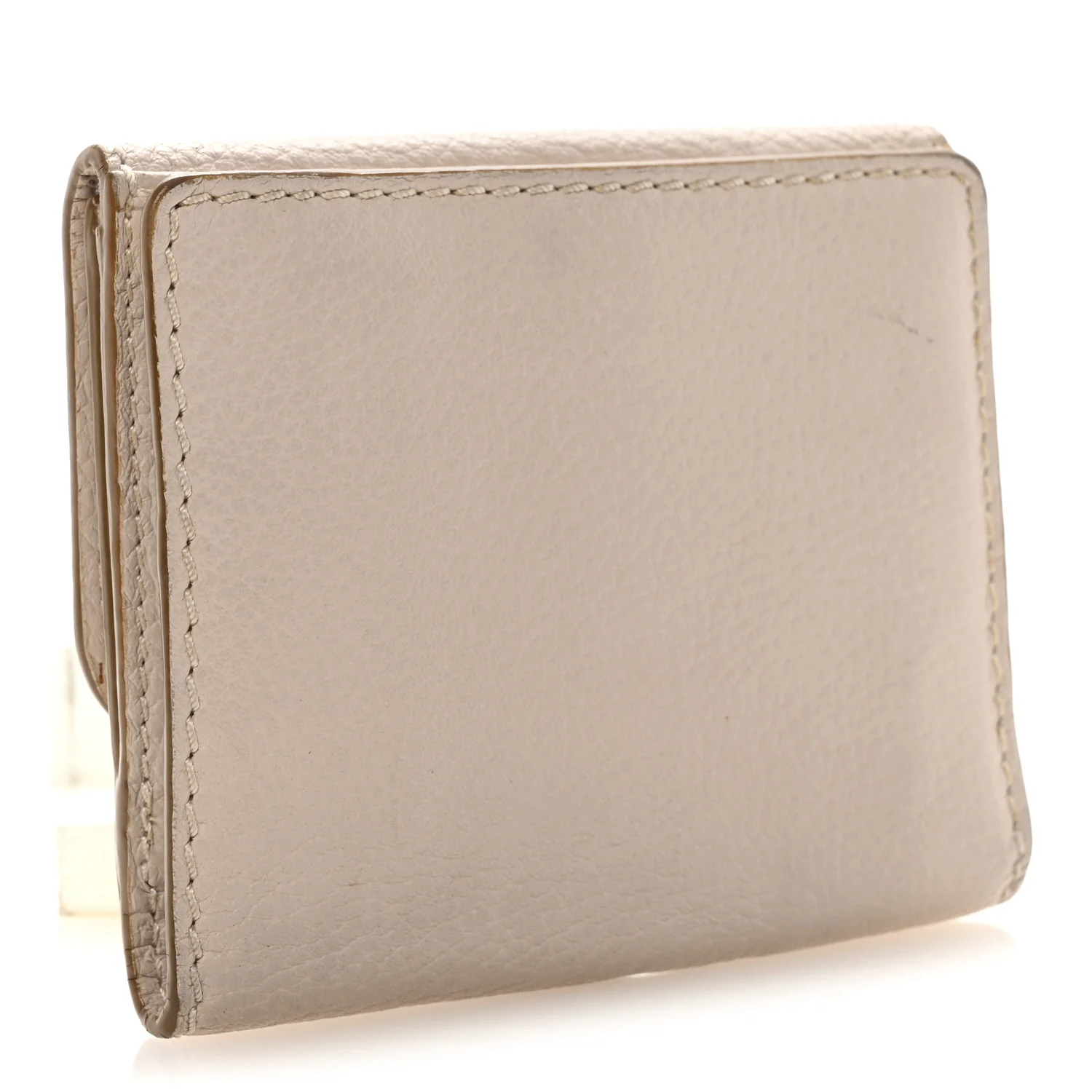 Grained Calfskin Marcie Square Wallet Abstract White - Image 3