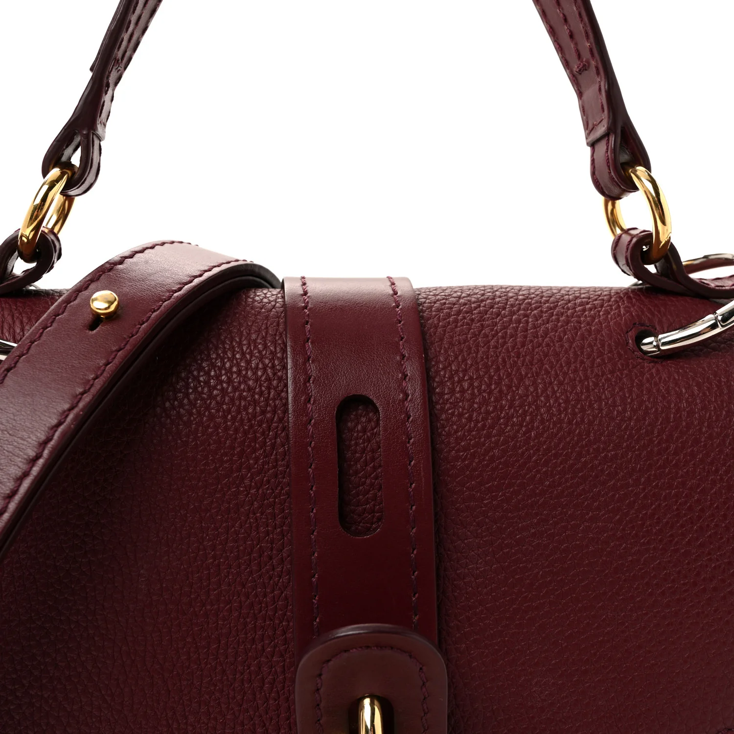 Grained Calfskin Medium Aby Day Shoulder Bag Red - Image 7