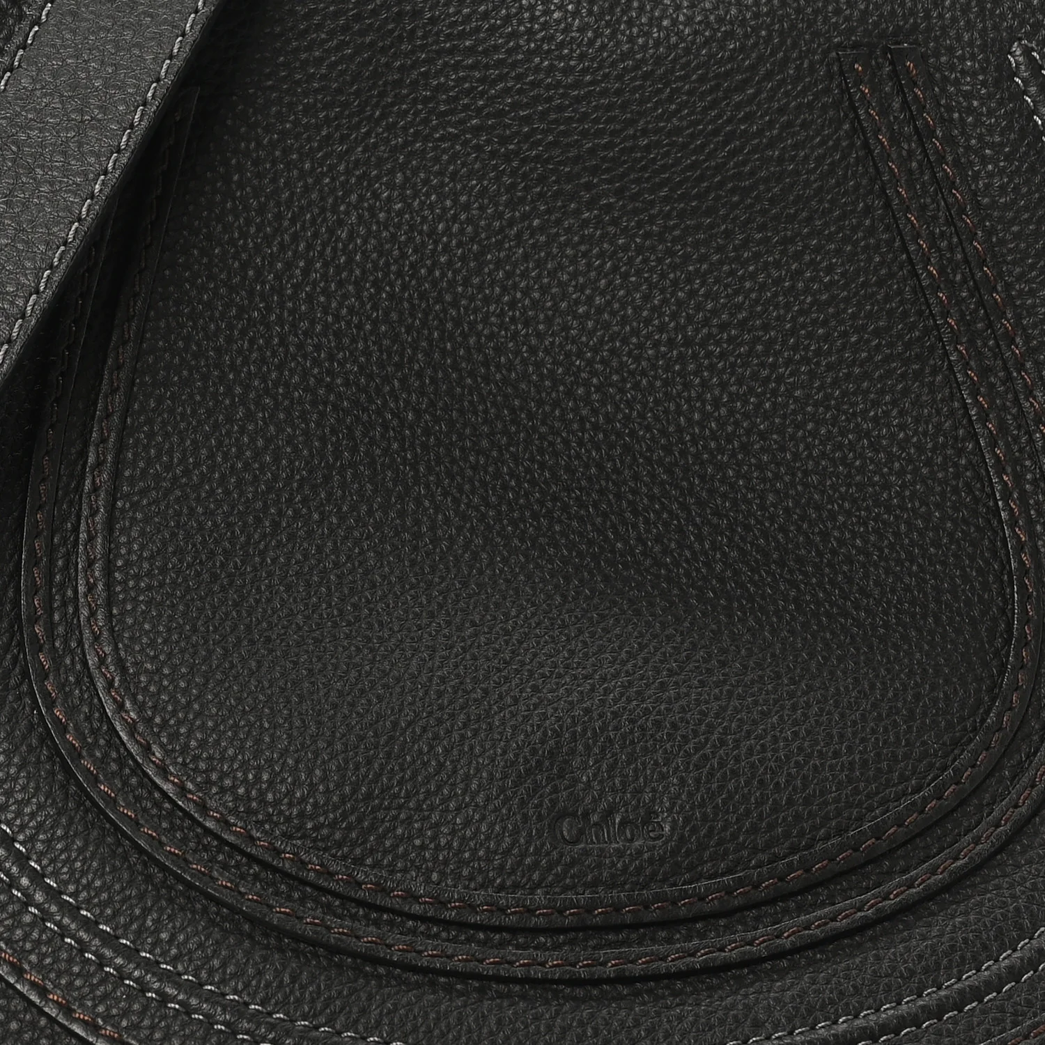 Grained Calfskin Medium Marcie Saddle Bag Black - Image 7