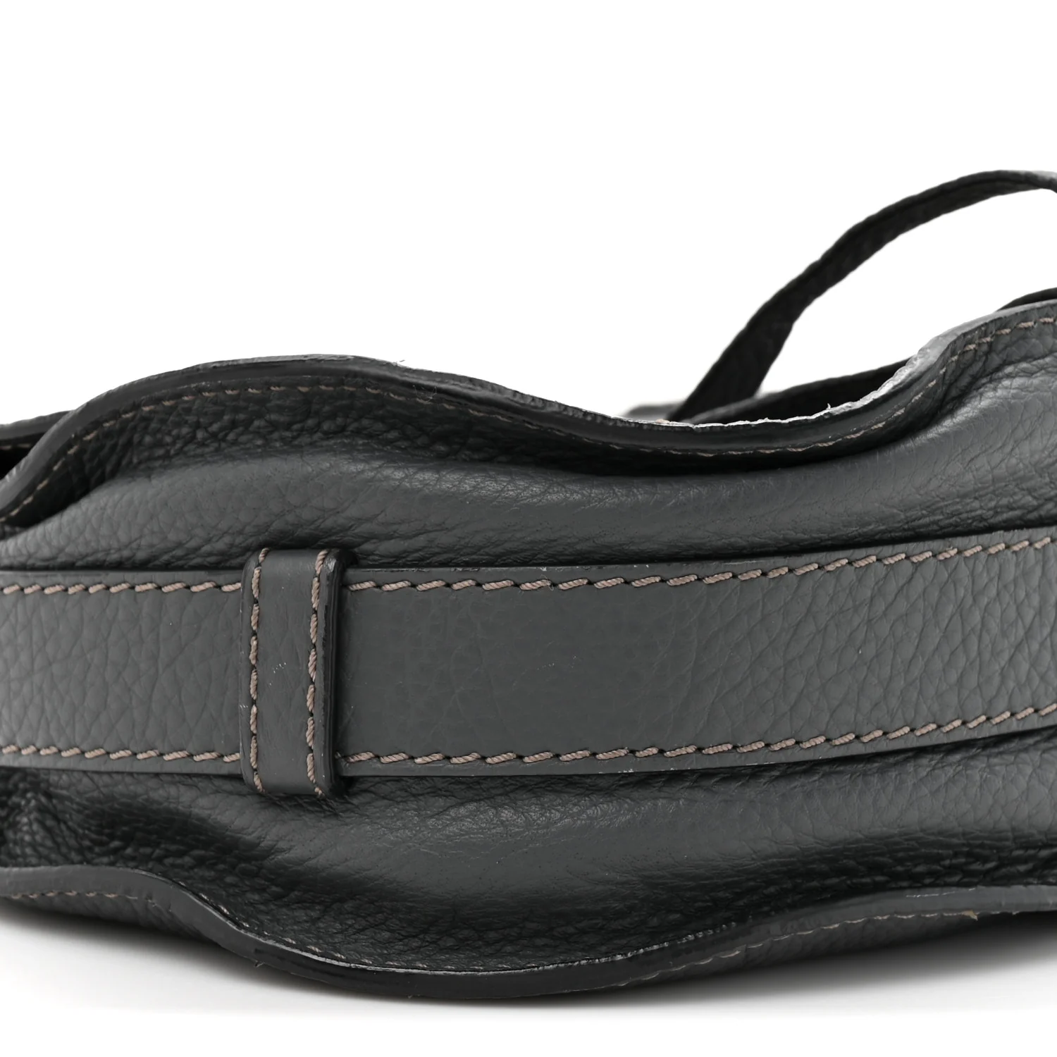 Grained Calfskin Medium Marcie Saddle Bag Iron Grey - Image 10