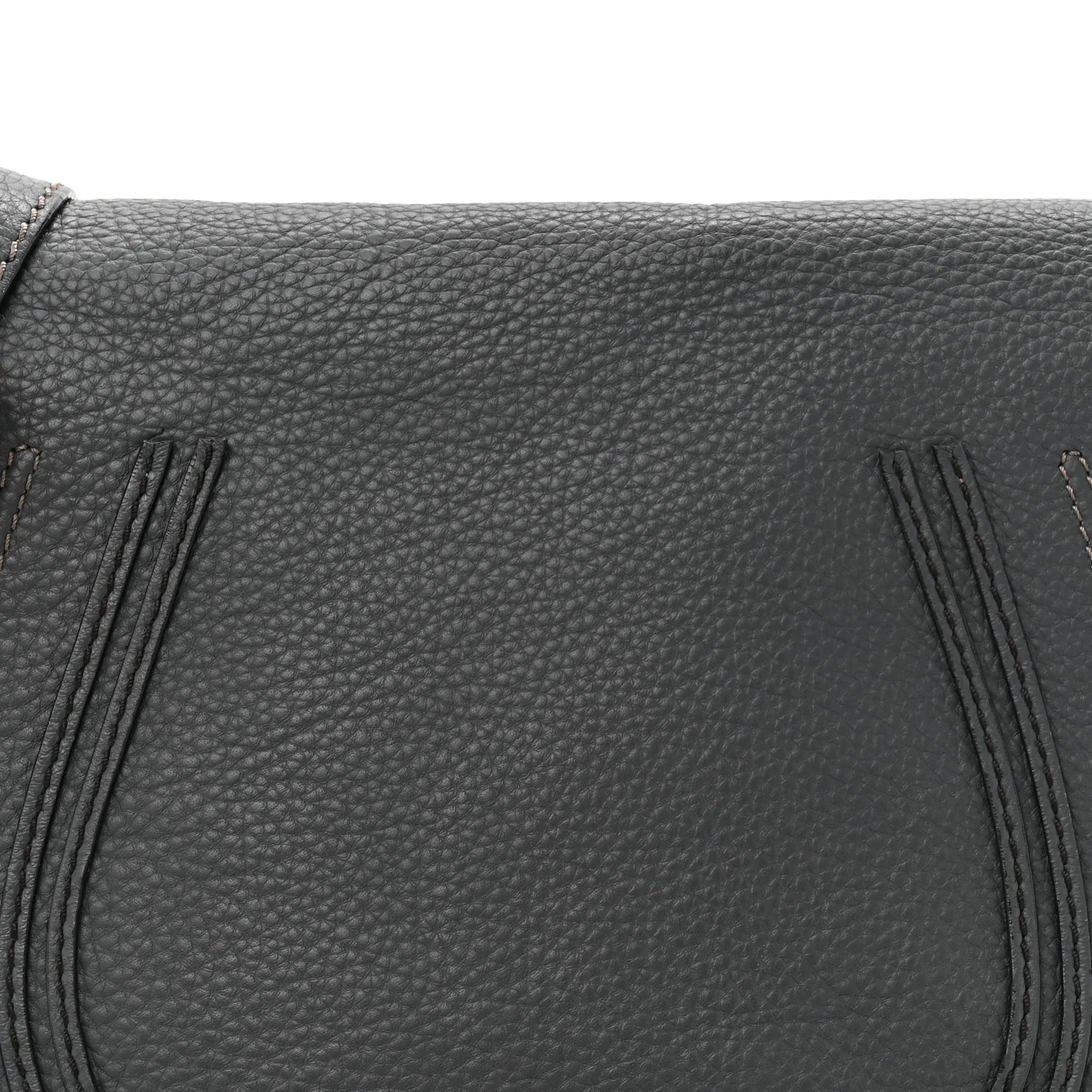Grained Calfskin Medium Marcie Saddle Bag Iron Grey - Image 8